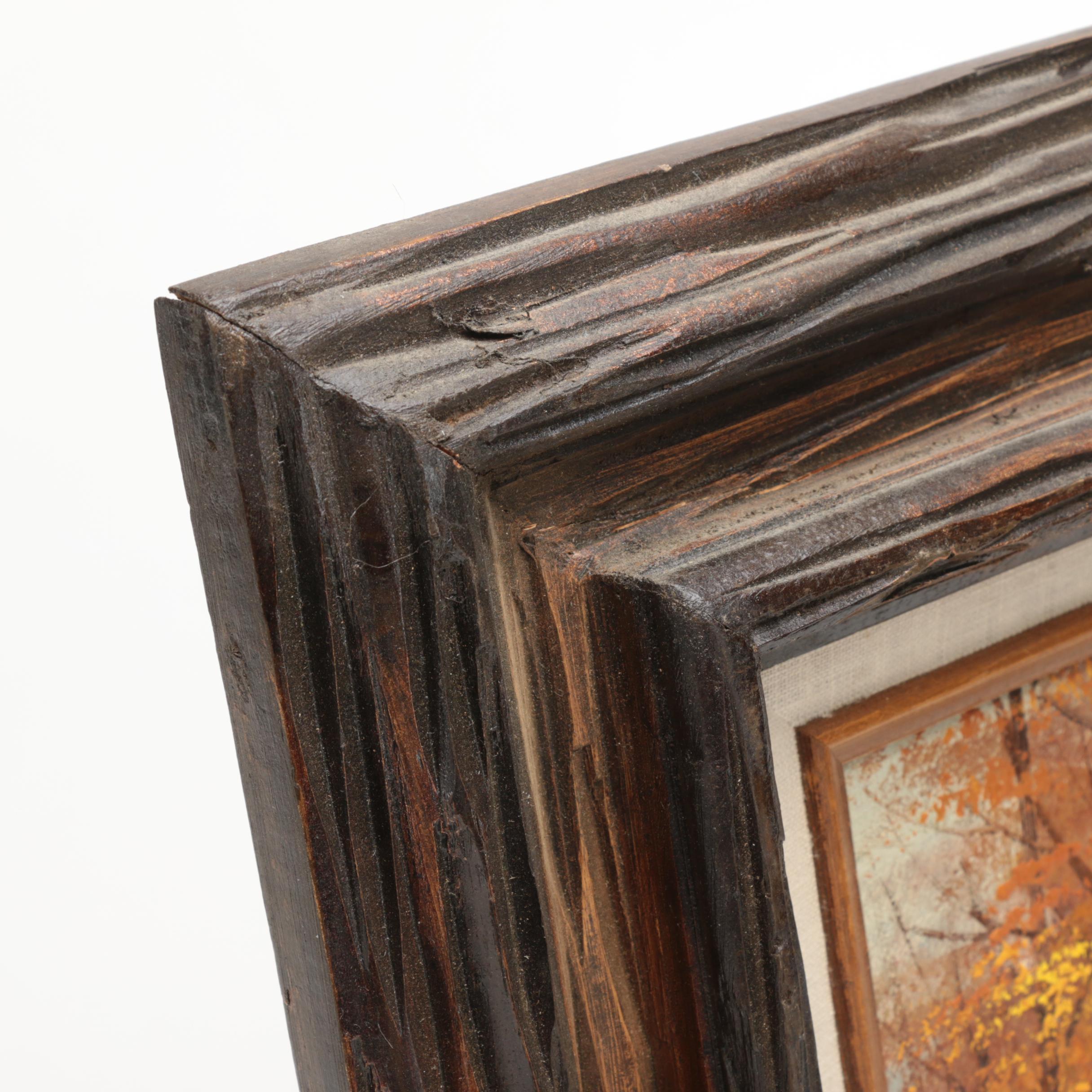 Mary Jane Moncrief Oil Painting on Canvas of a River Through an Autumn Landscape