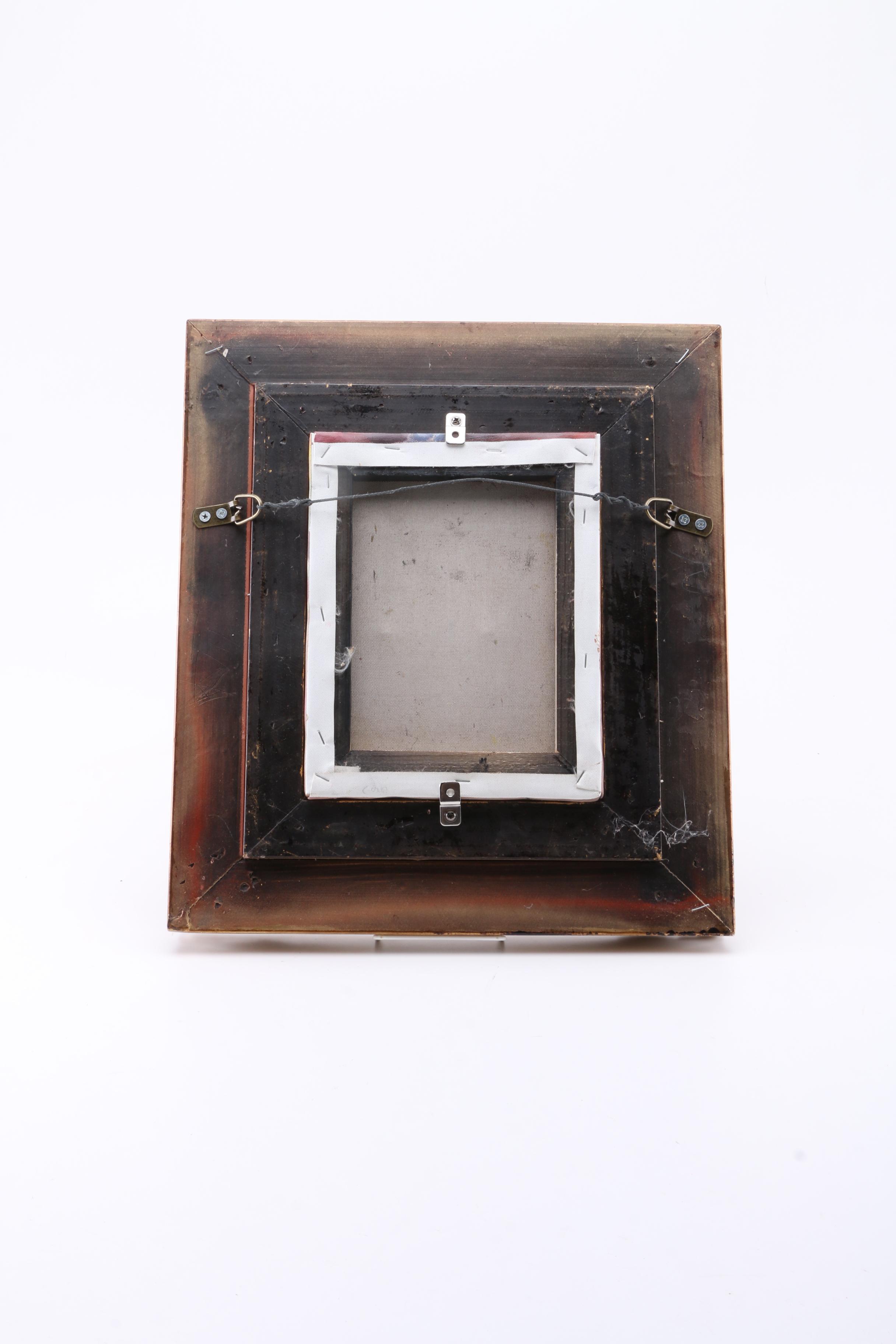 S. Esposito Oil on Canvas Portrait of Native American Girl