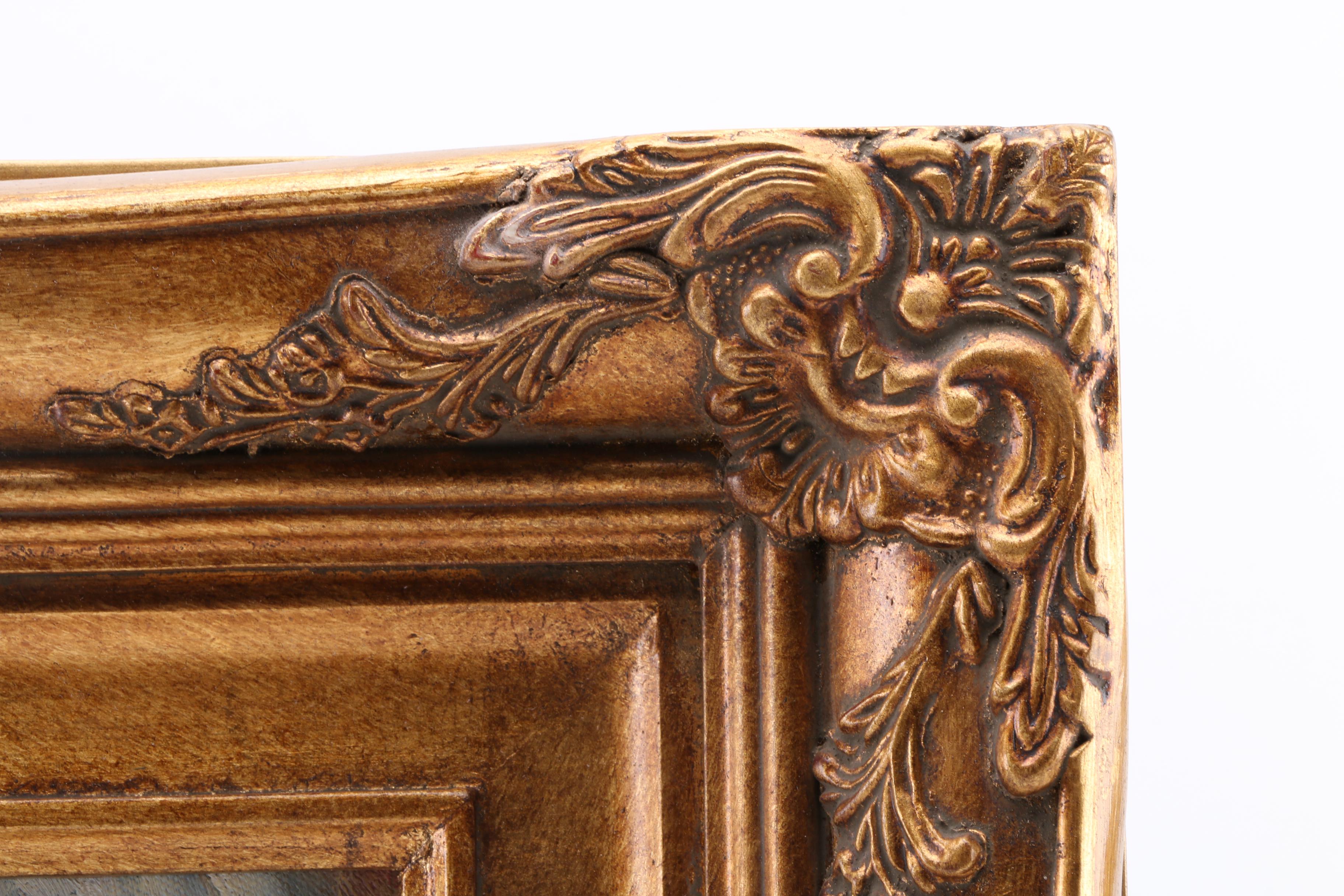 S. Esposito Oil on Canvas Portrait of Native American Girl