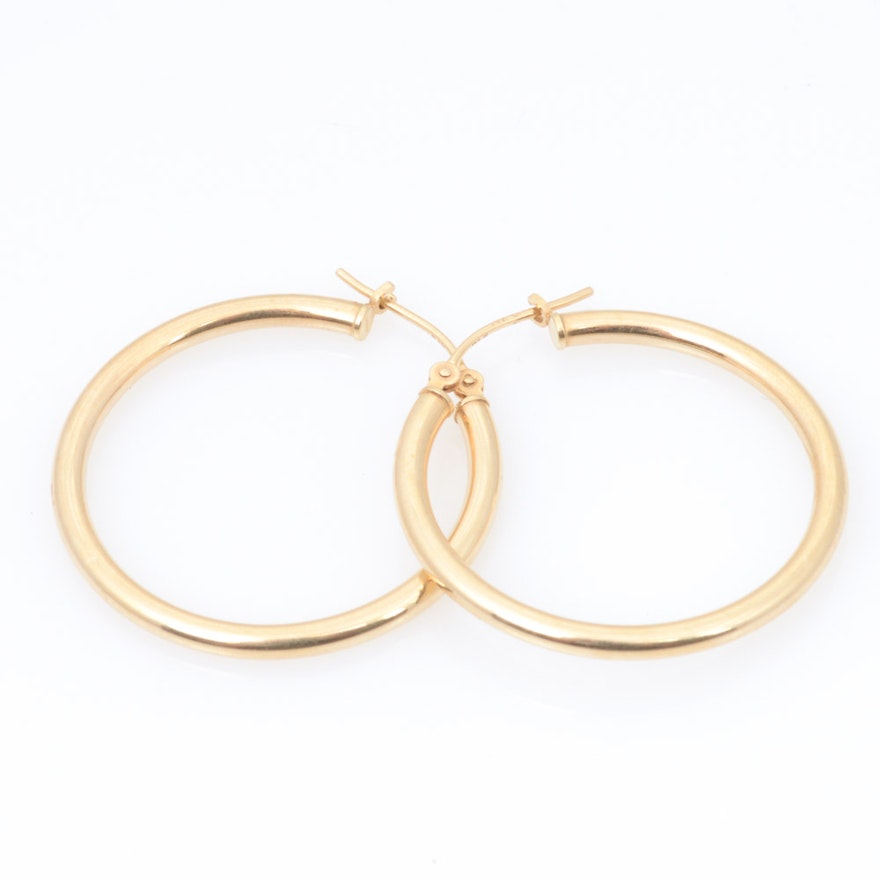 14K Yellow Gold Hoop Earrings