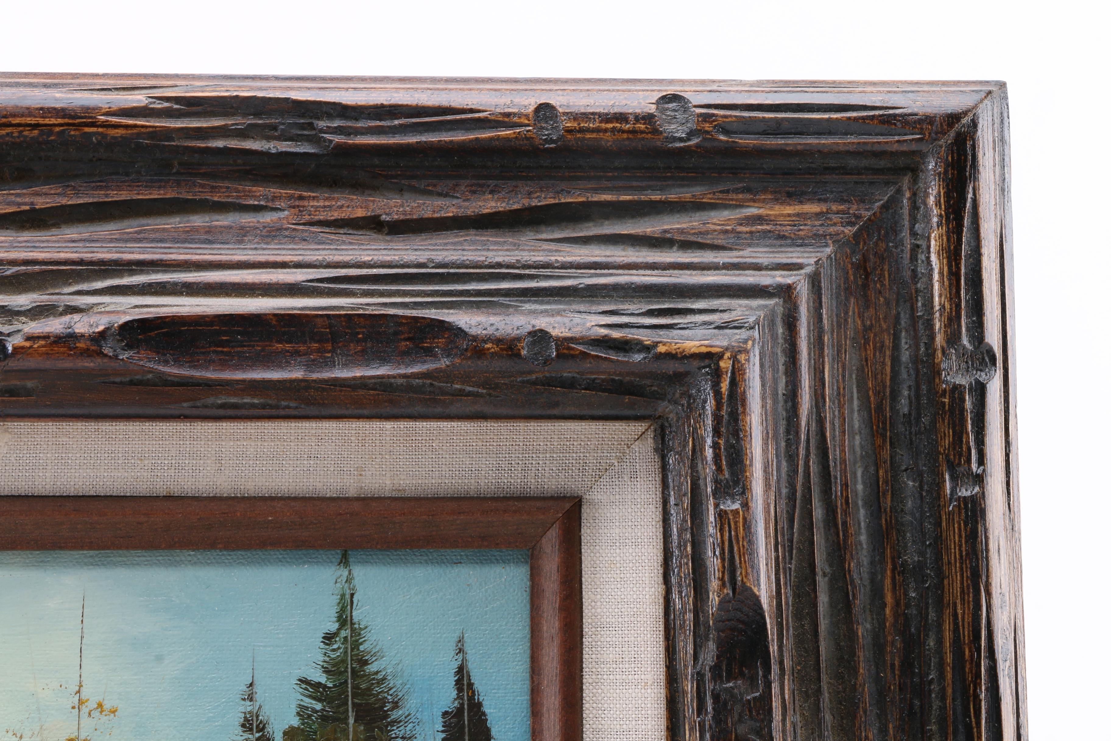 G. Whitman Oil Painting on Canvas of a Forested Landscape