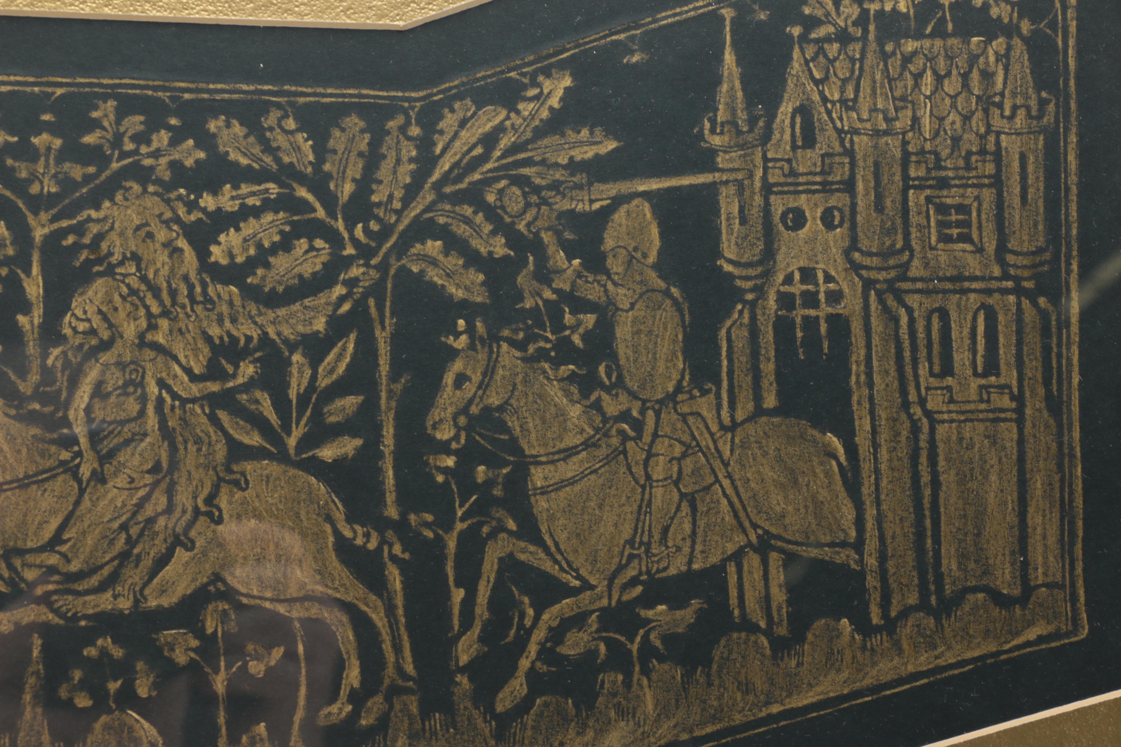 Gouache on Paper After a Medieval Relief