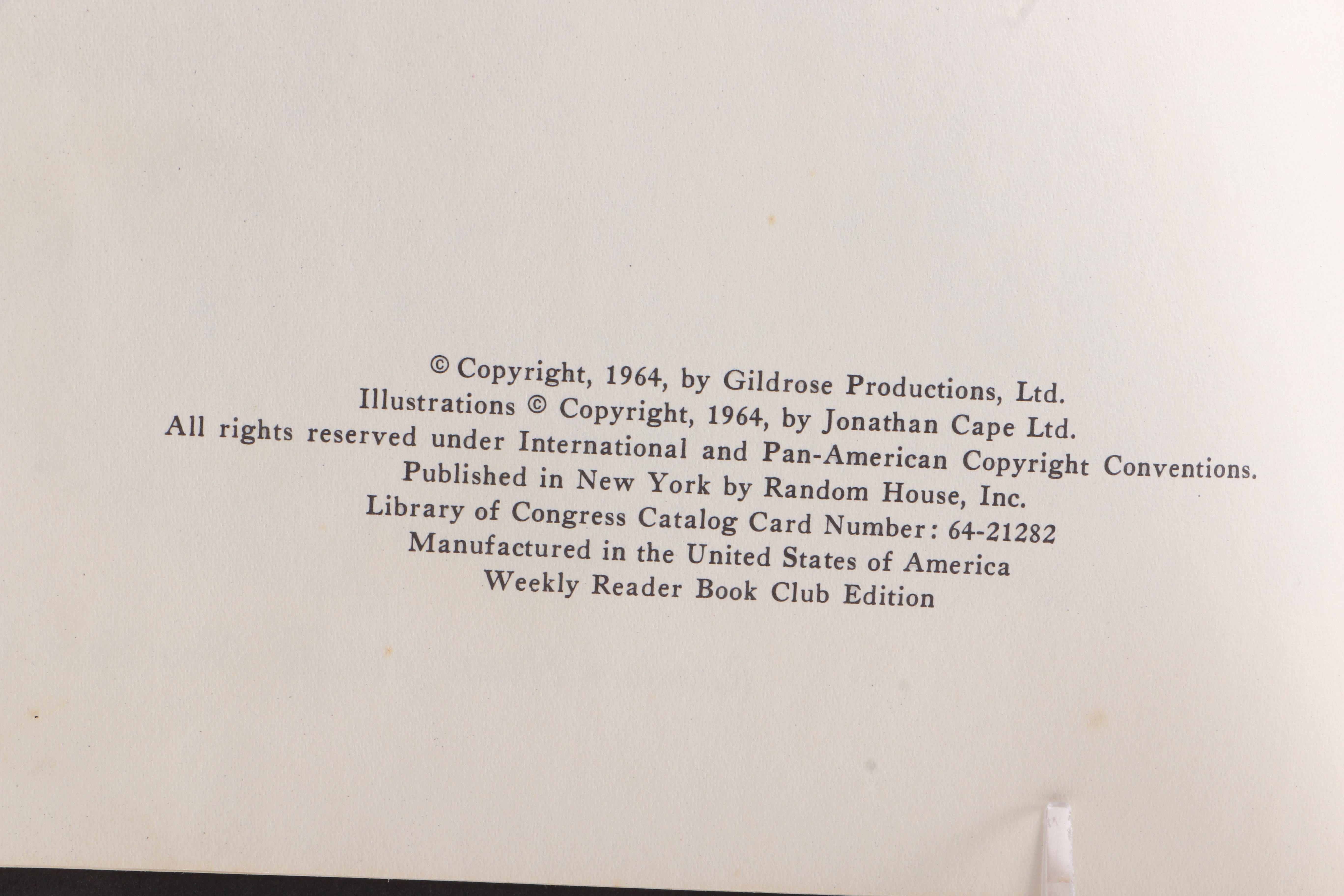 1960s Weekly Reader Children's Book Club Edition "Chitty Chitty Bang Bang: The Magical Car" by Ian Fleming