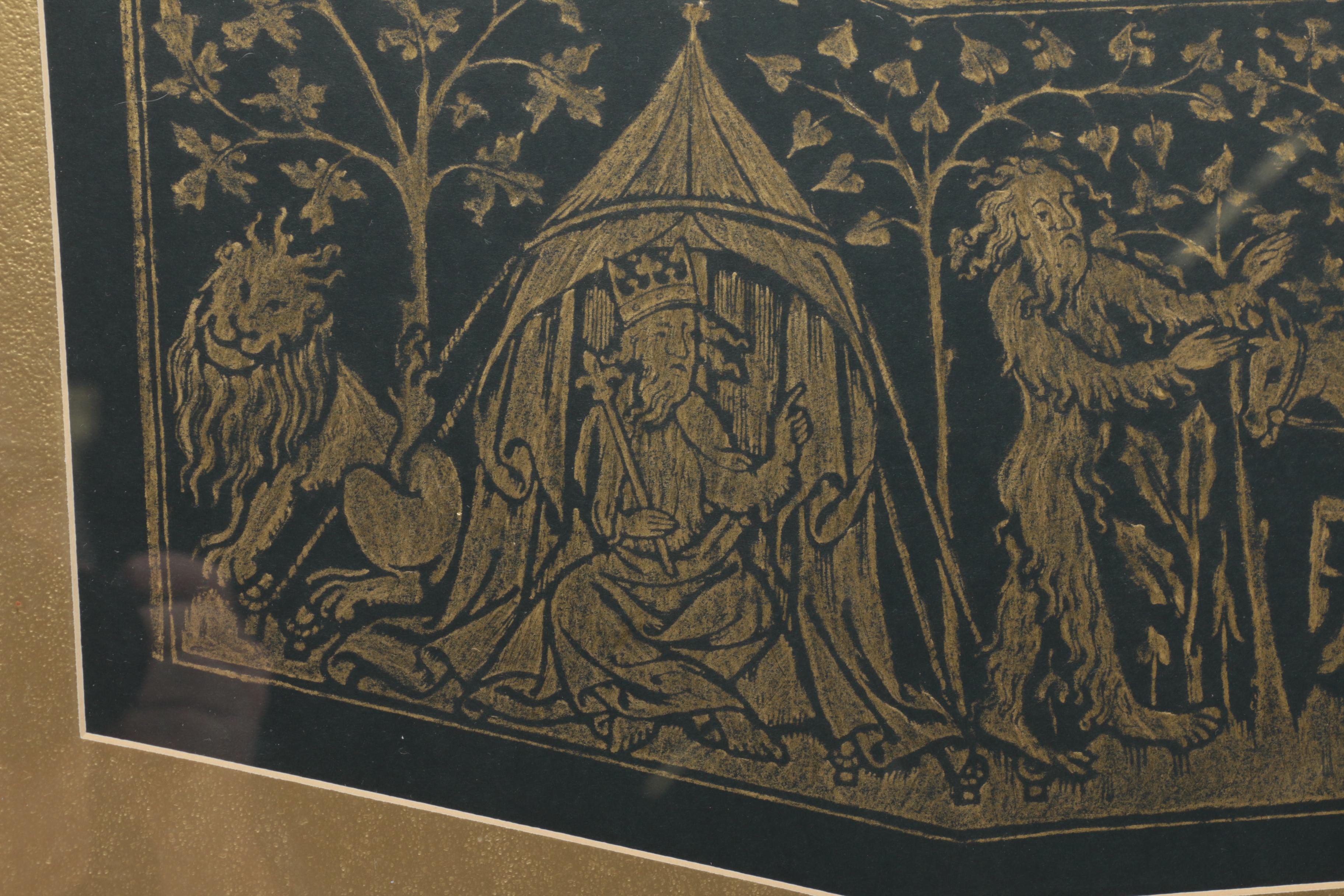 Gouache on Paper After a Medieval Relief