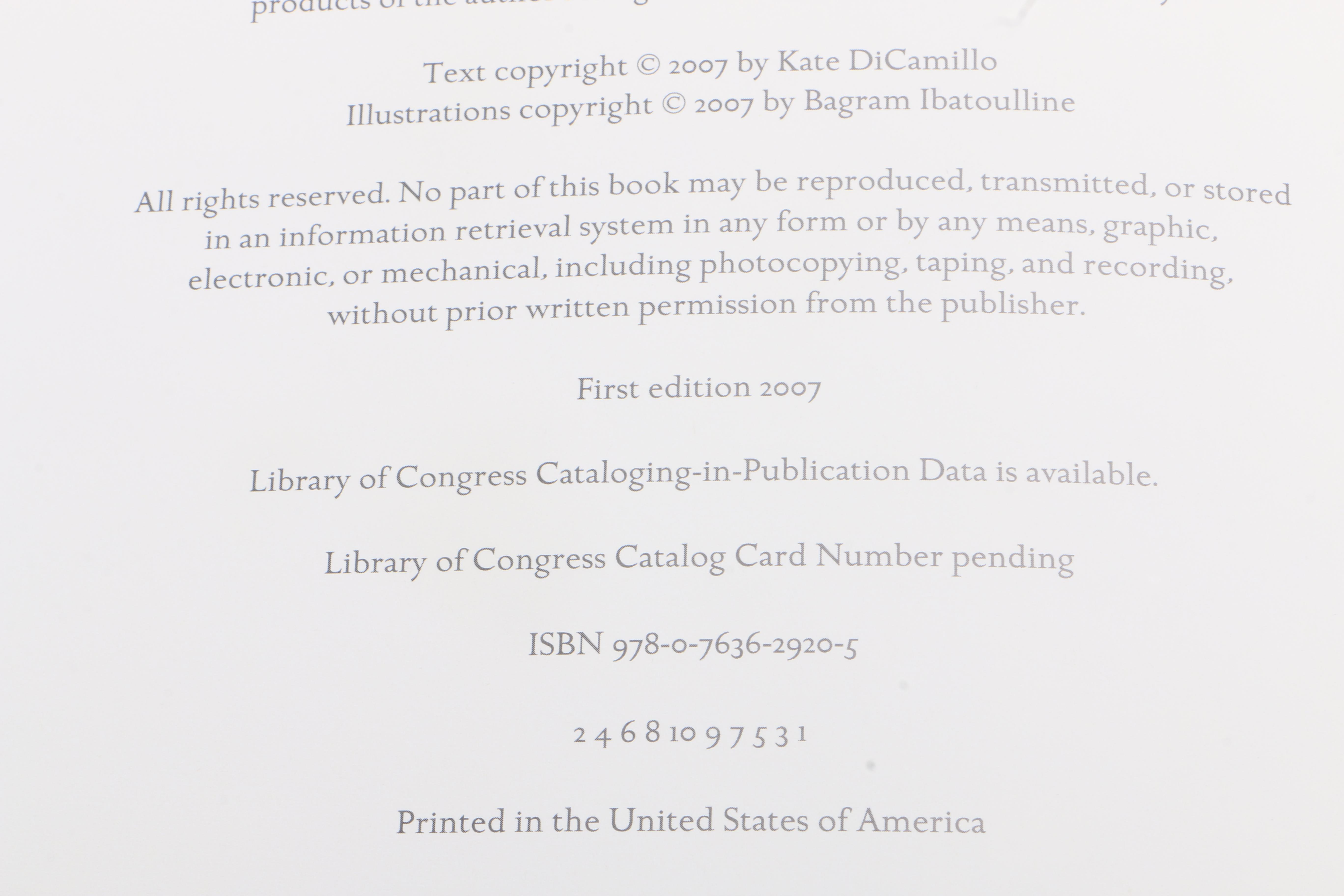 2007 Signed First Edition "Great Joy" by Kate DiCamillo