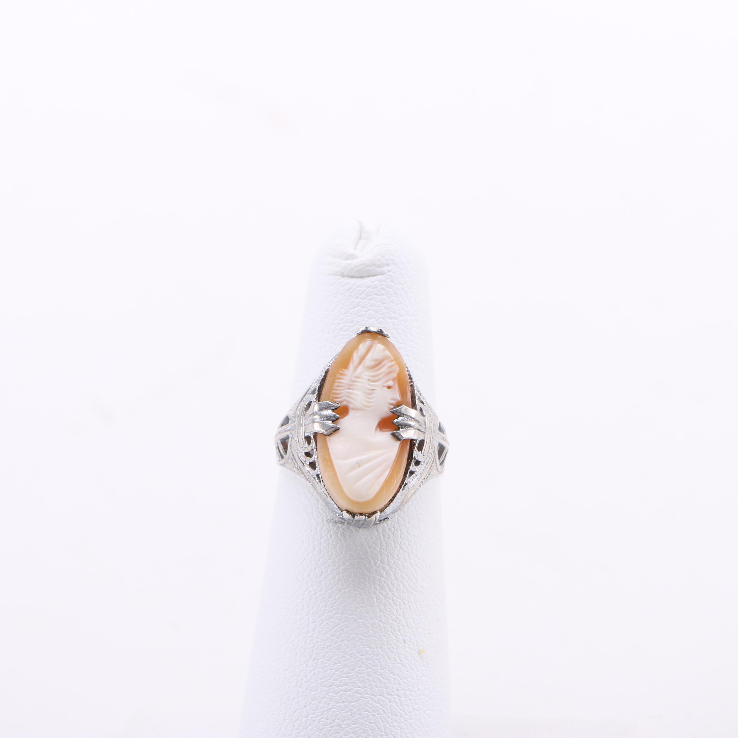 Elco Sterling Silver Charm Bracelet and Cameo Ring