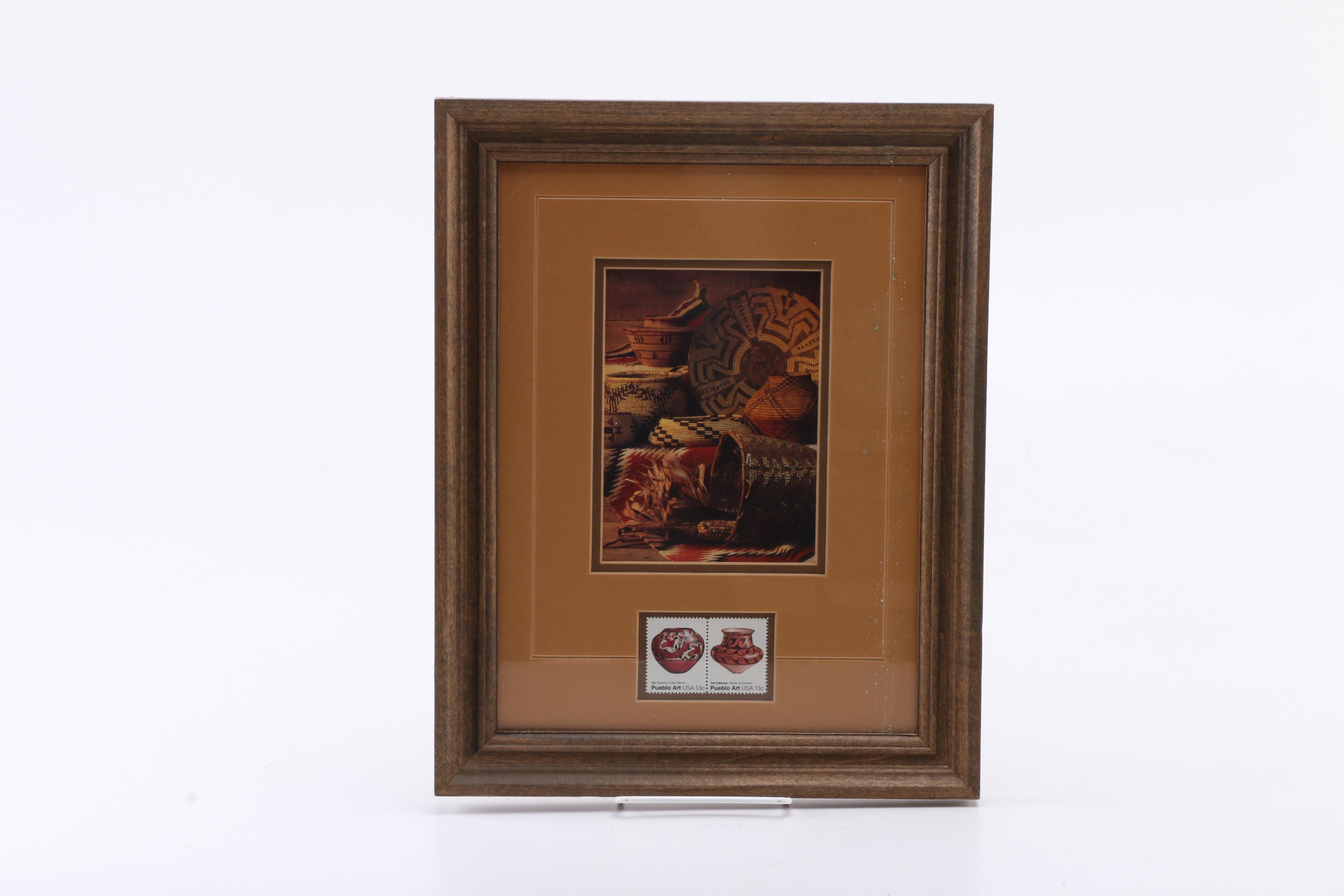 Pair of Offset Lithographs on Paper of Patterned Vases