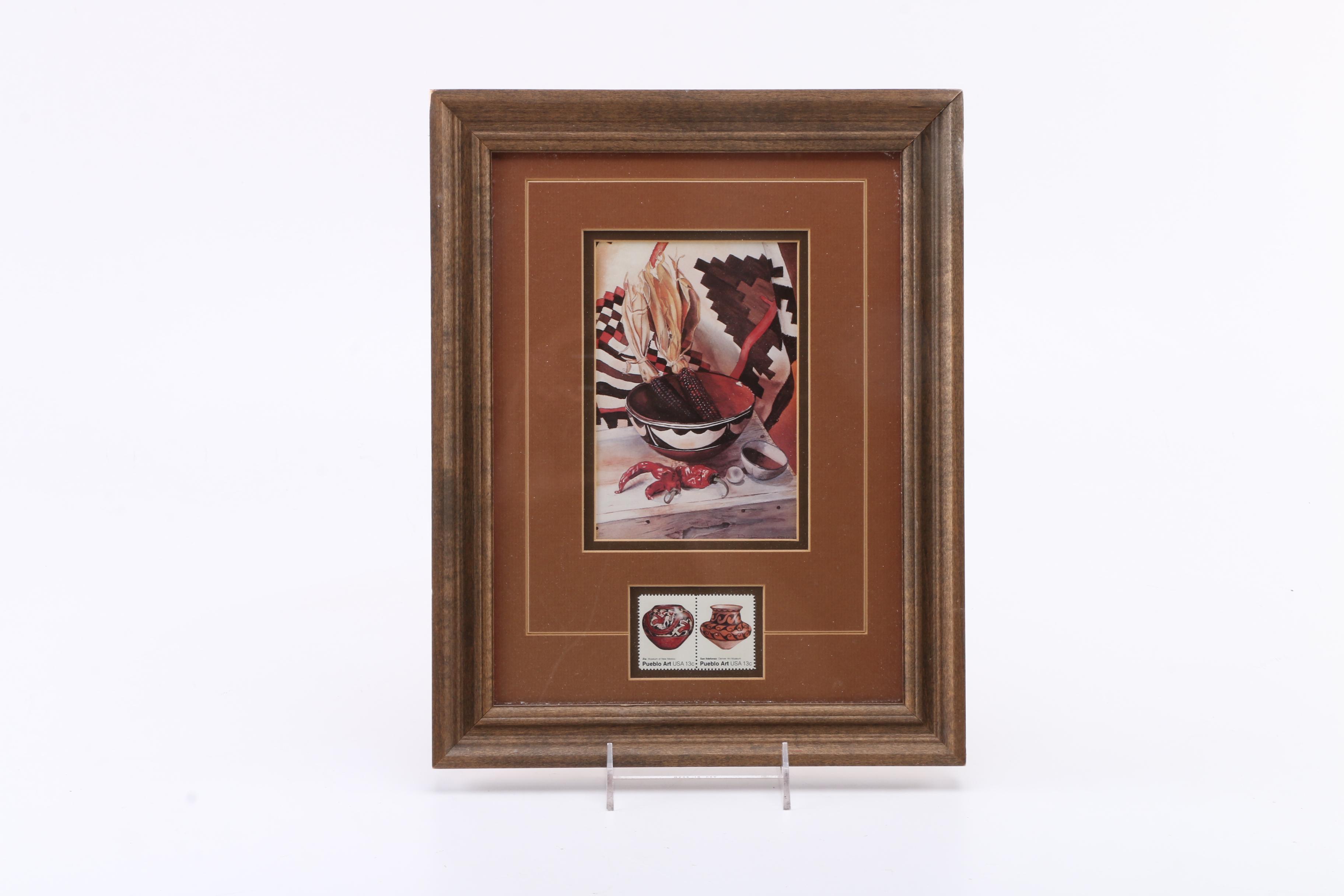 Pair of Offset Lithographs on Paper of Patterned Vases