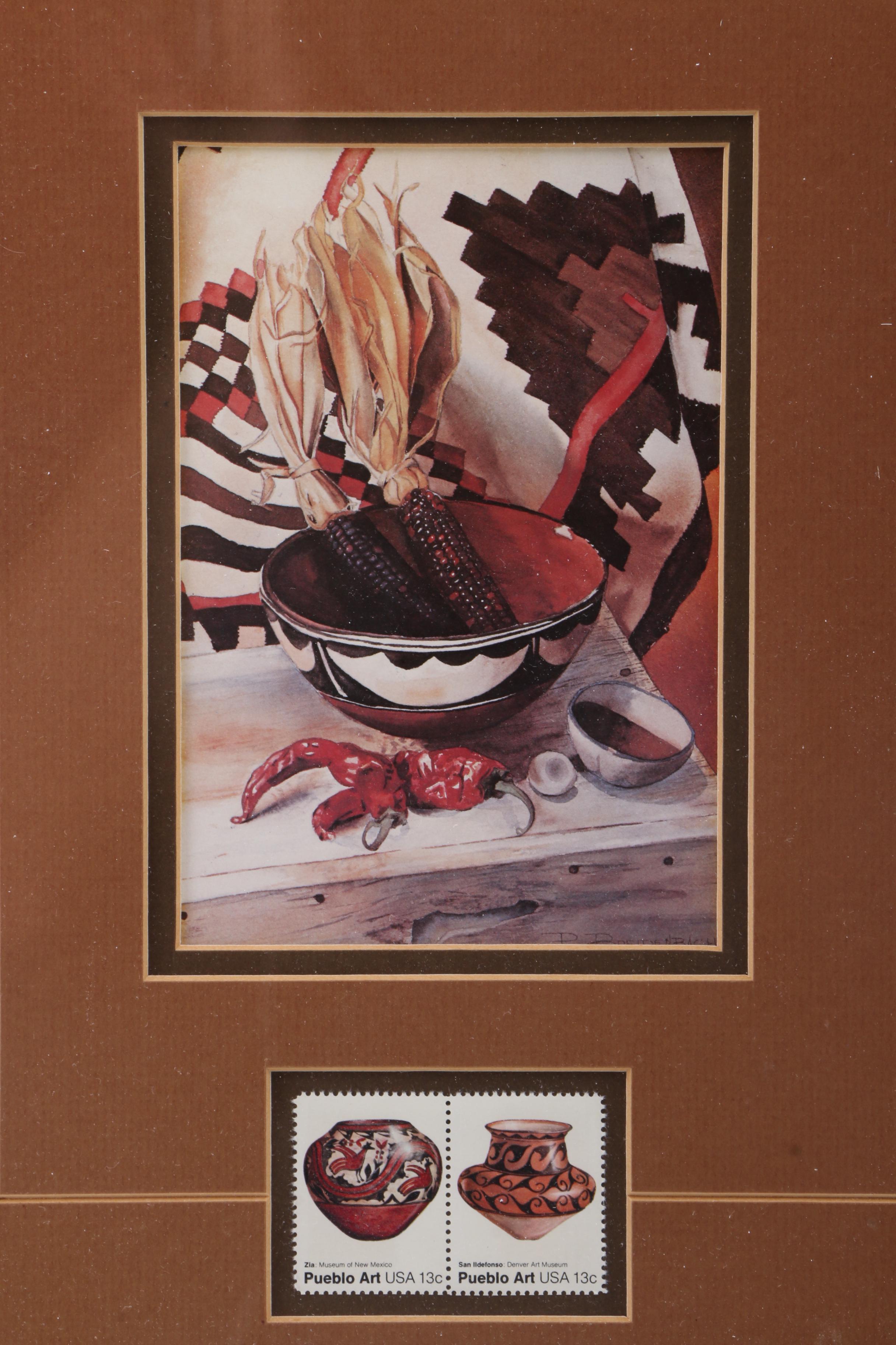 Pair of Offset Lithographs on Paper of Patterned Vases