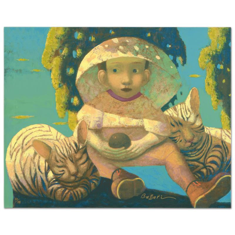 Sasha Bassari Limited Edition Signed Serigraph on Stretched Canvas "My Favorite Cats"