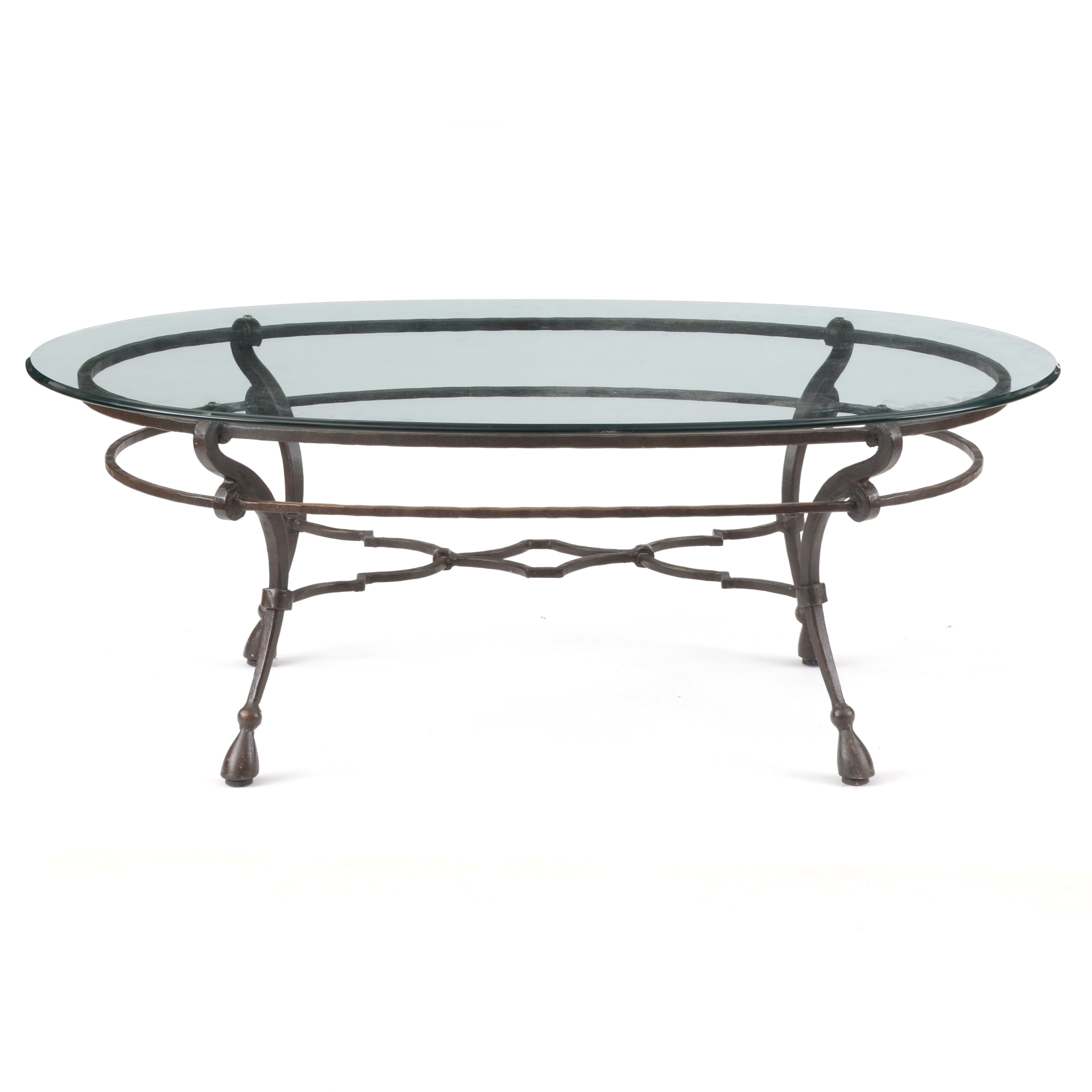 Oval Wrought Iron Coffee Table