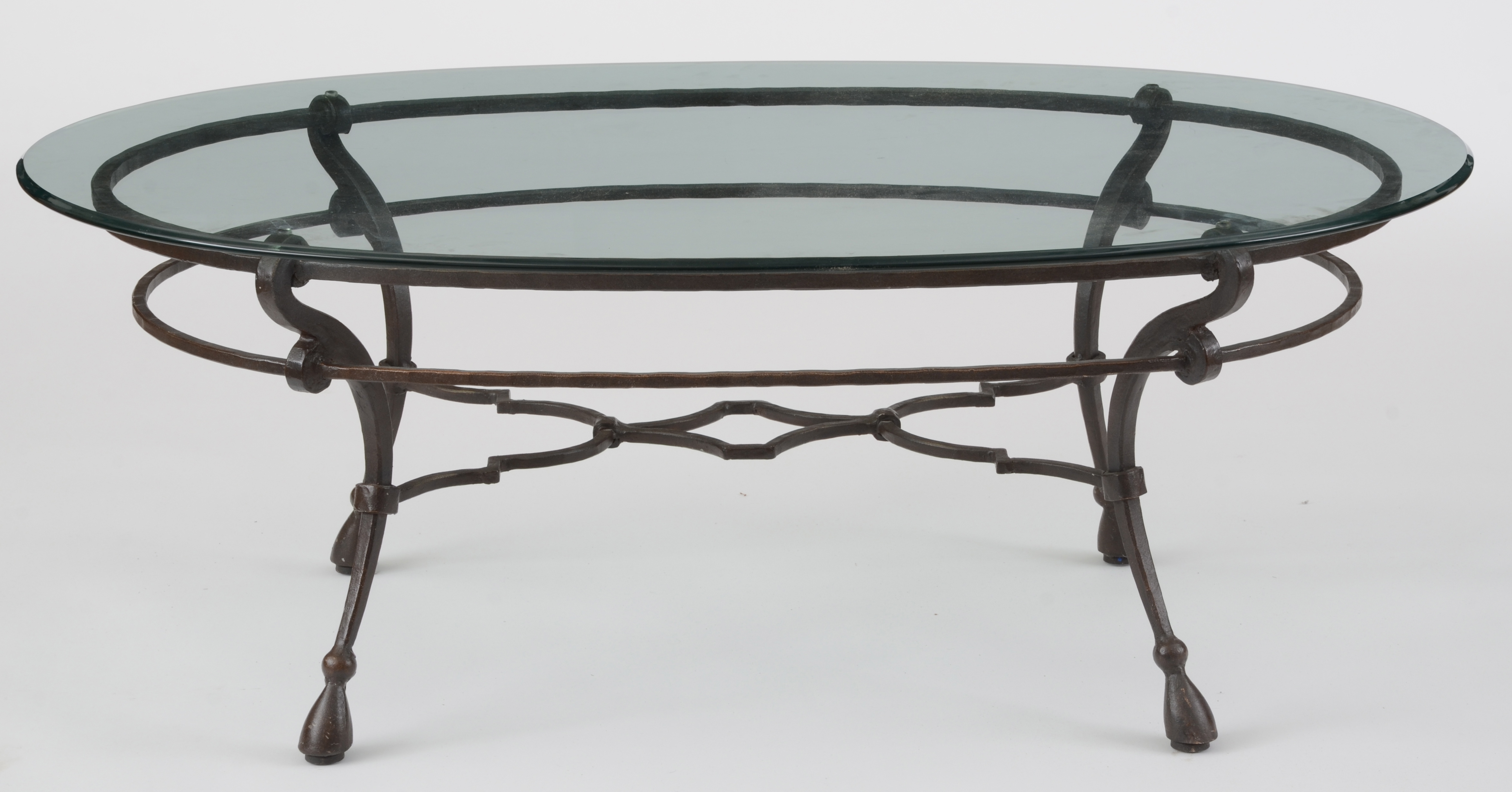 Oval Wrought Iron Coffee Table