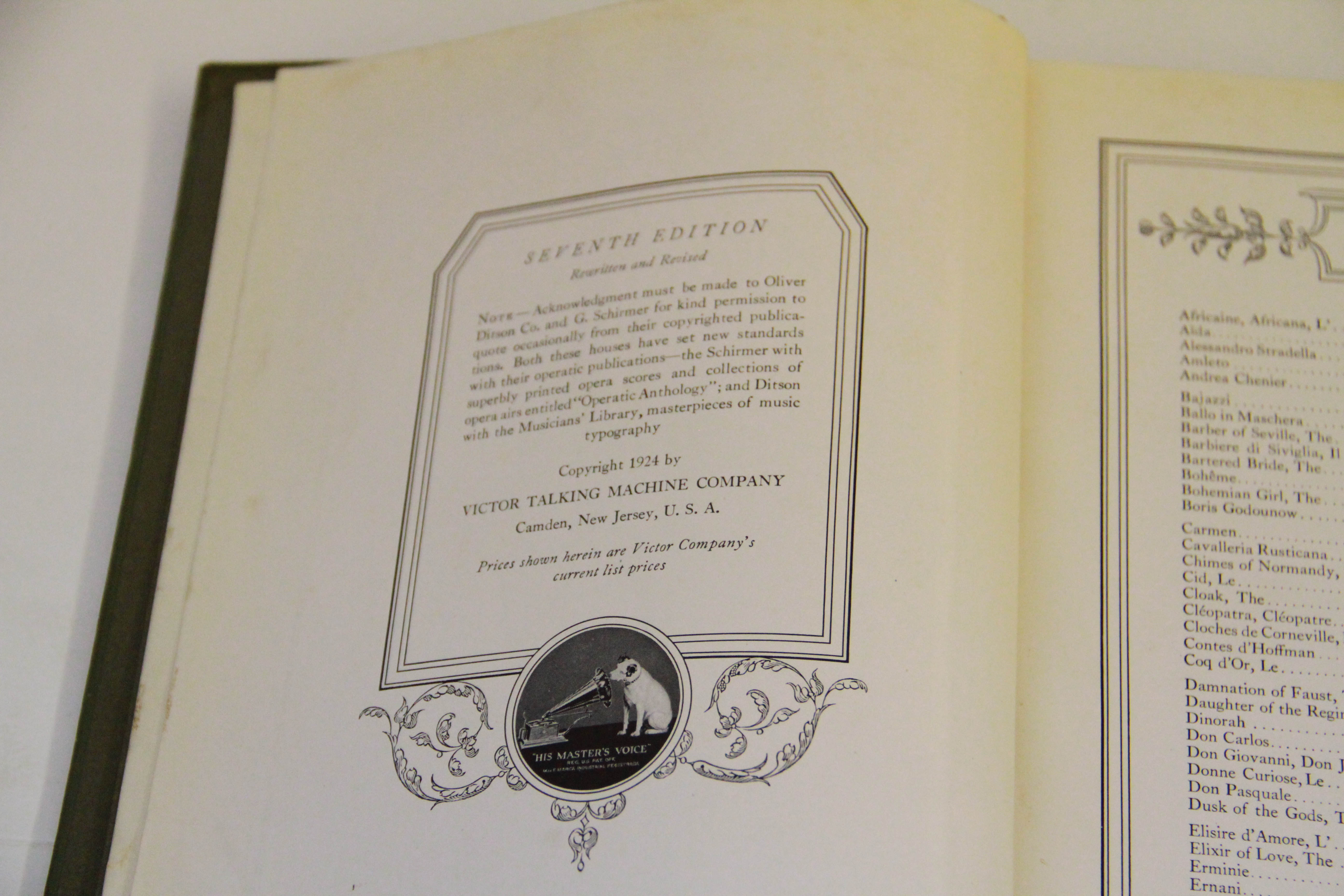 Opera Books Featuring "The Victrola Book of the Opera"