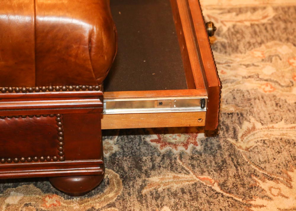 Tufted Leather Table Ottoman