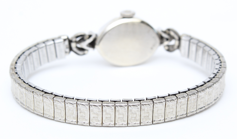 Zodiac 14K White Gold Watch With Speidel Band