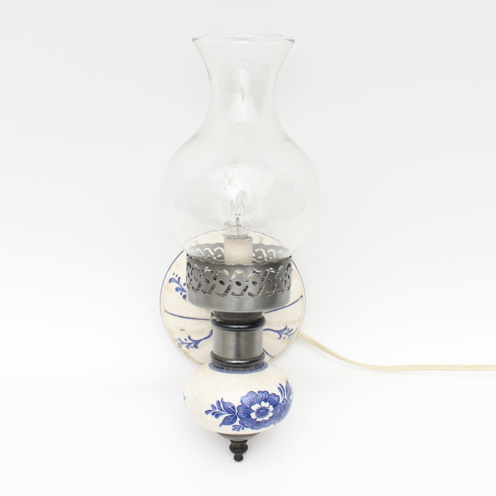 Blue and White Ceramic Sconce