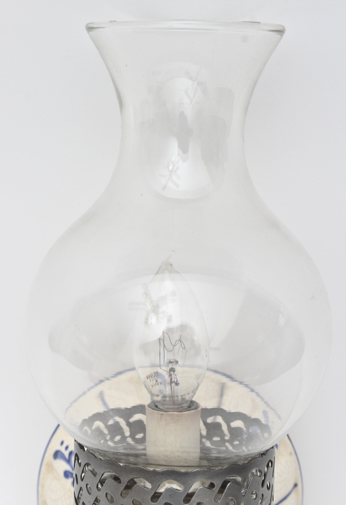 Blue and White Ceramic Sconce