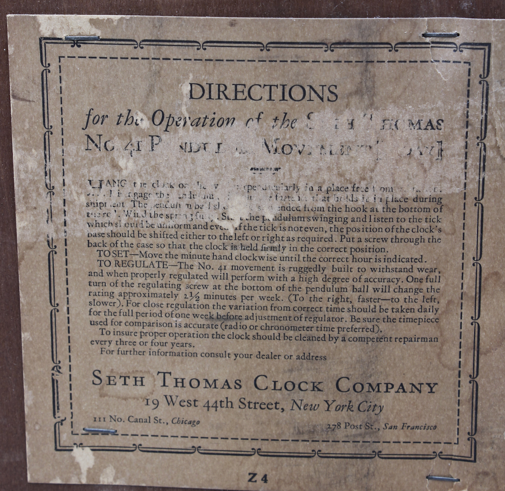 Vintage Seth Thomas Drop Octagon Wall Clock