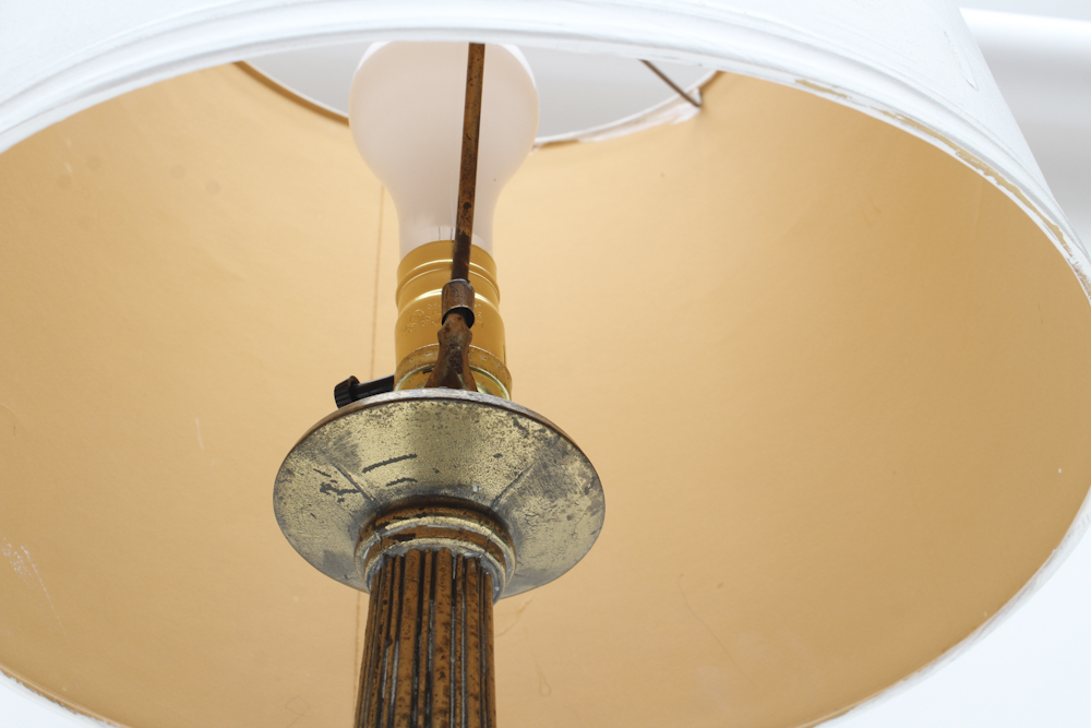 Footed Brass Table Lamp