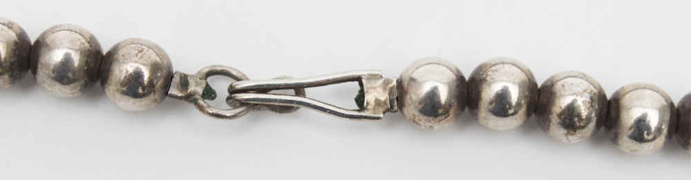 Graduated Silver Plate Bead Necklace