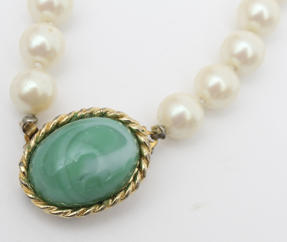 Gold Tone and Green Costume Jewelry
