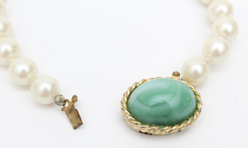Gold Tone and Green Costume Jewelry