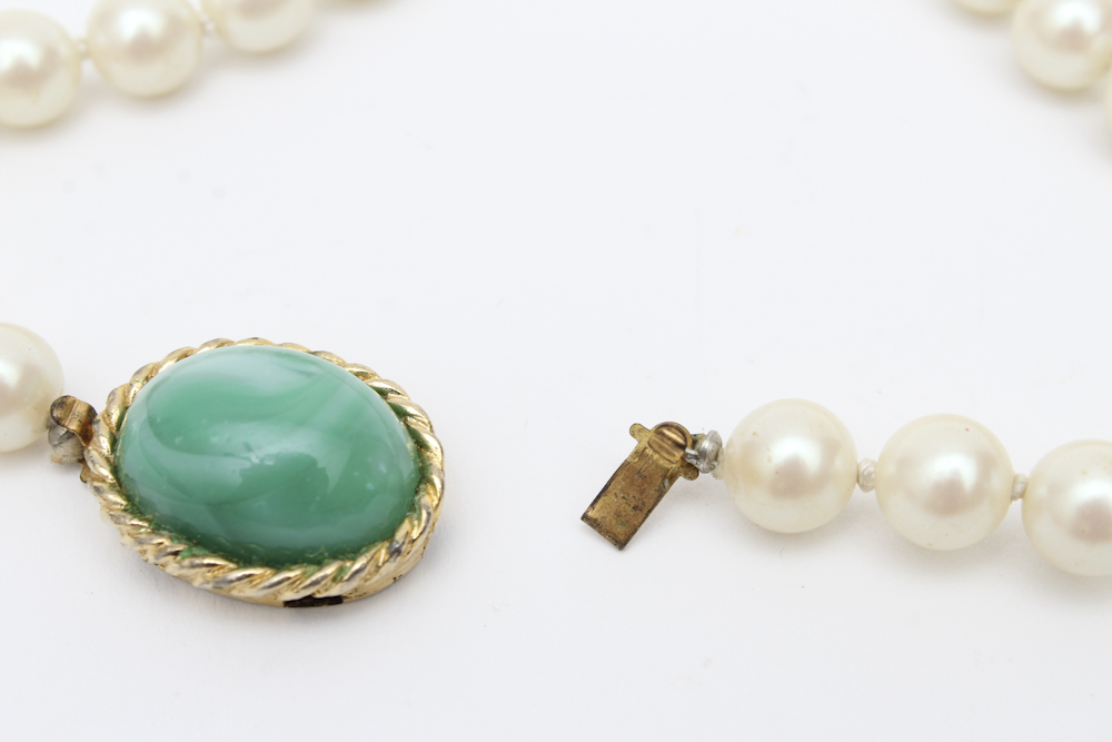 Gold Tone and Green Costume Jewelry