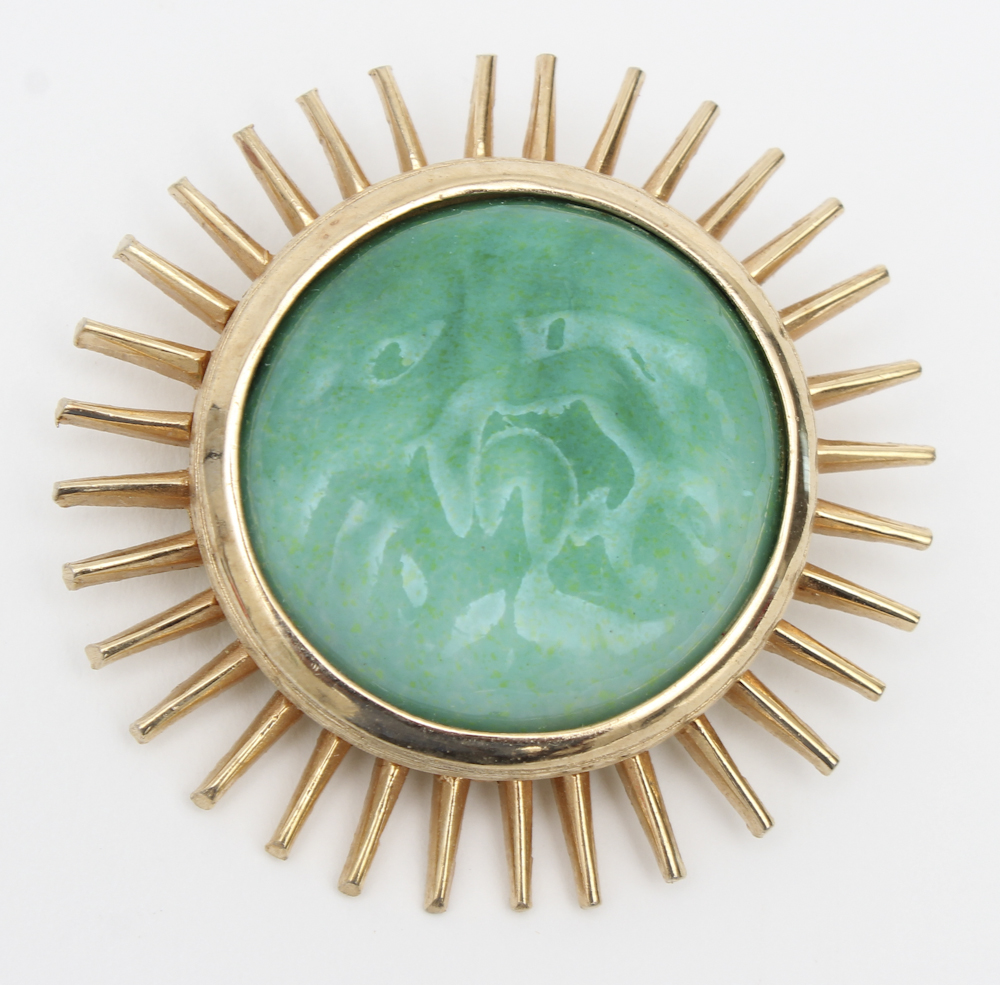 Gold Tone and Green Costume Jewelry