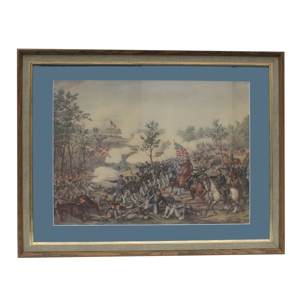 Offset Lithograph After Kurz and Allison's "Battle of Atlanta"