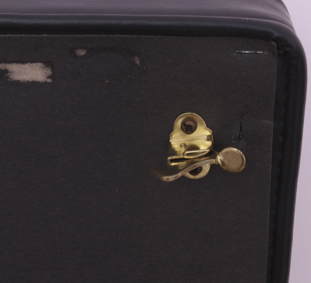 Ethan Allen Black Leather Covered Stool