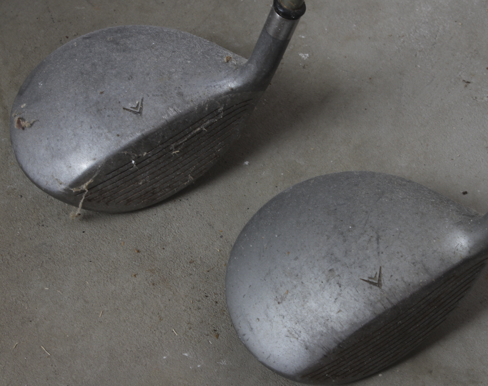 Assortment of Golf Clubs and Accessories