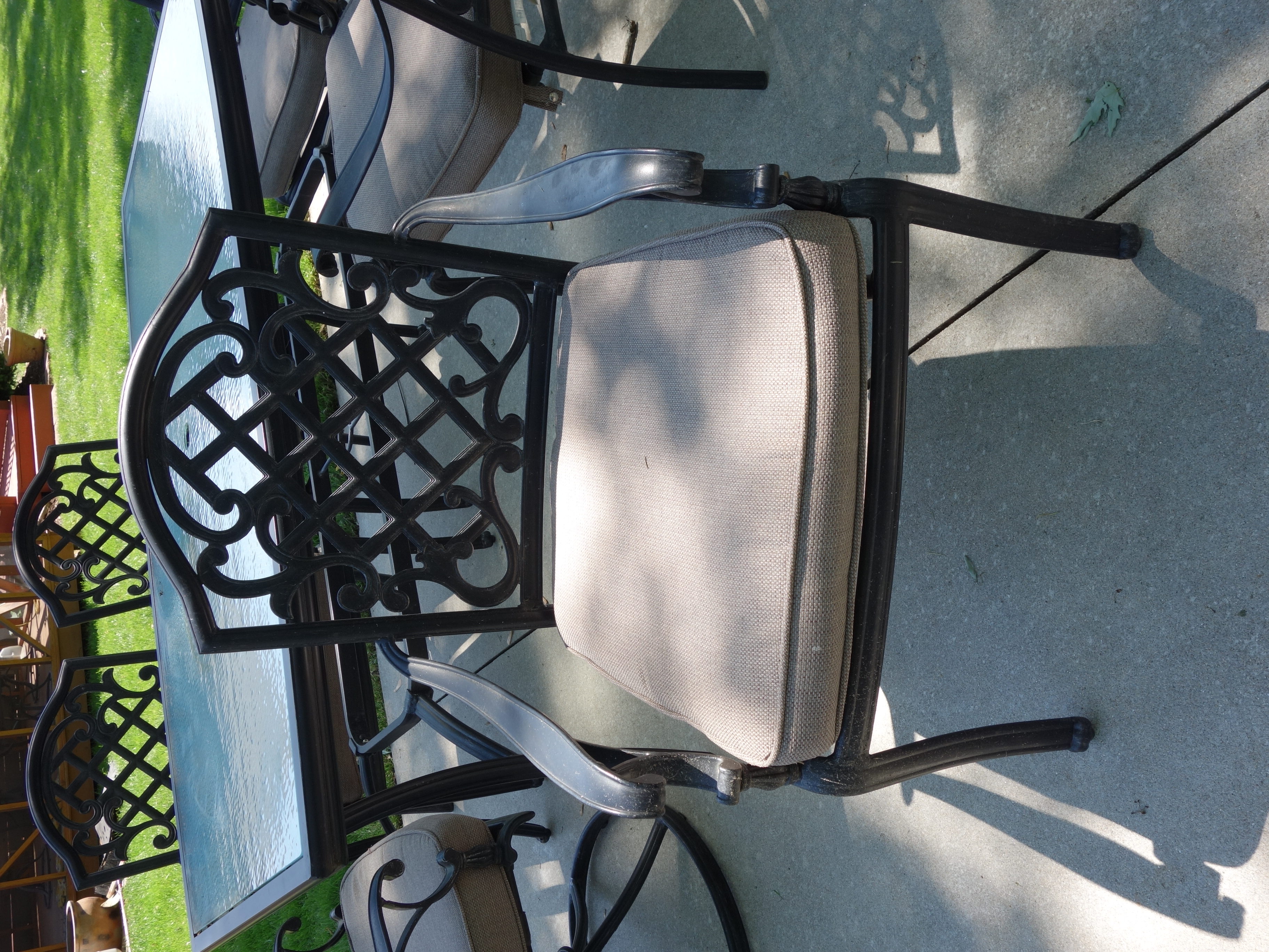 Martha Stewart Living Patio Glass Top Table & Six Chairs