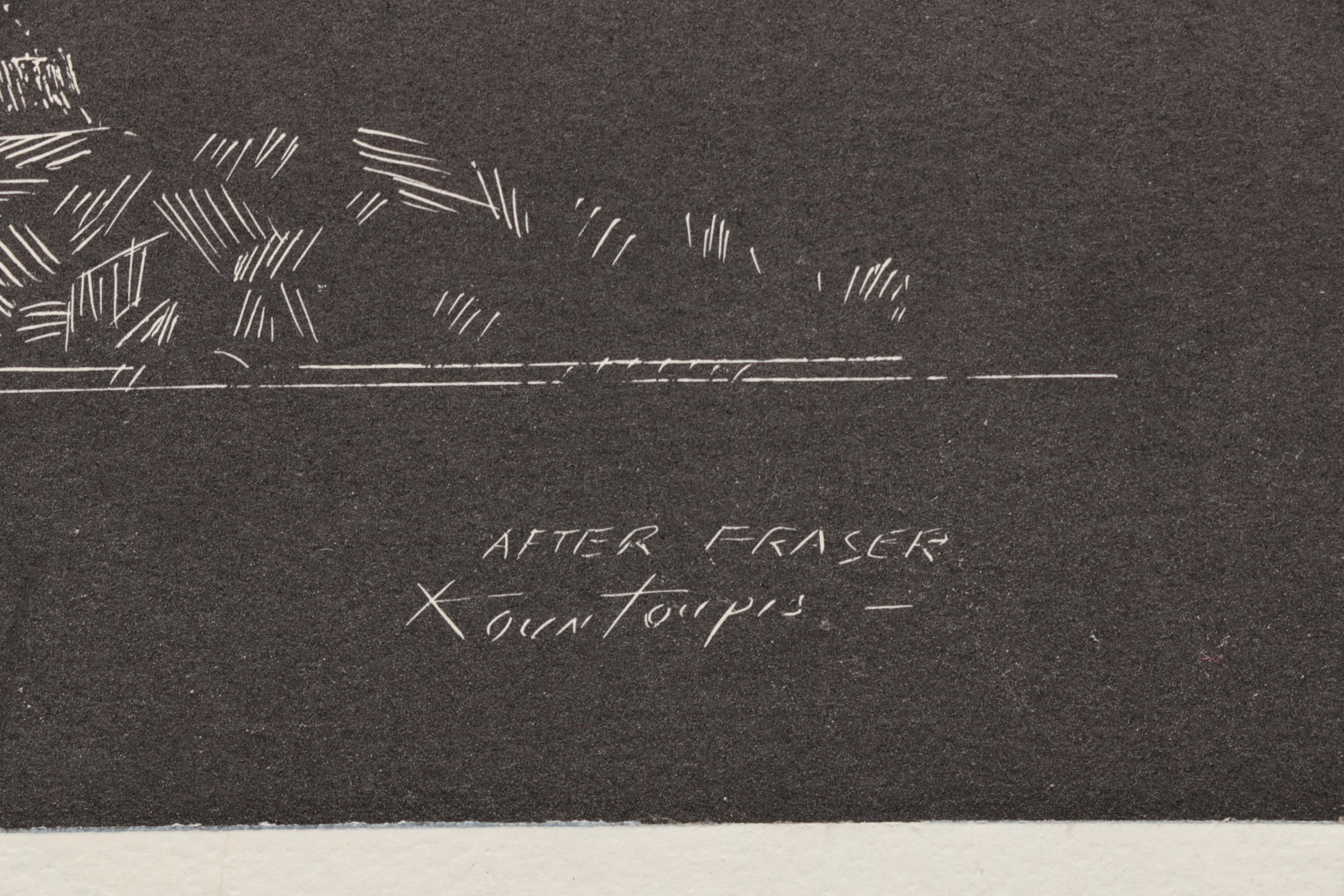 George Kountoupis Lithographs of a Buffalo and After Fraser's "End of the Trail"