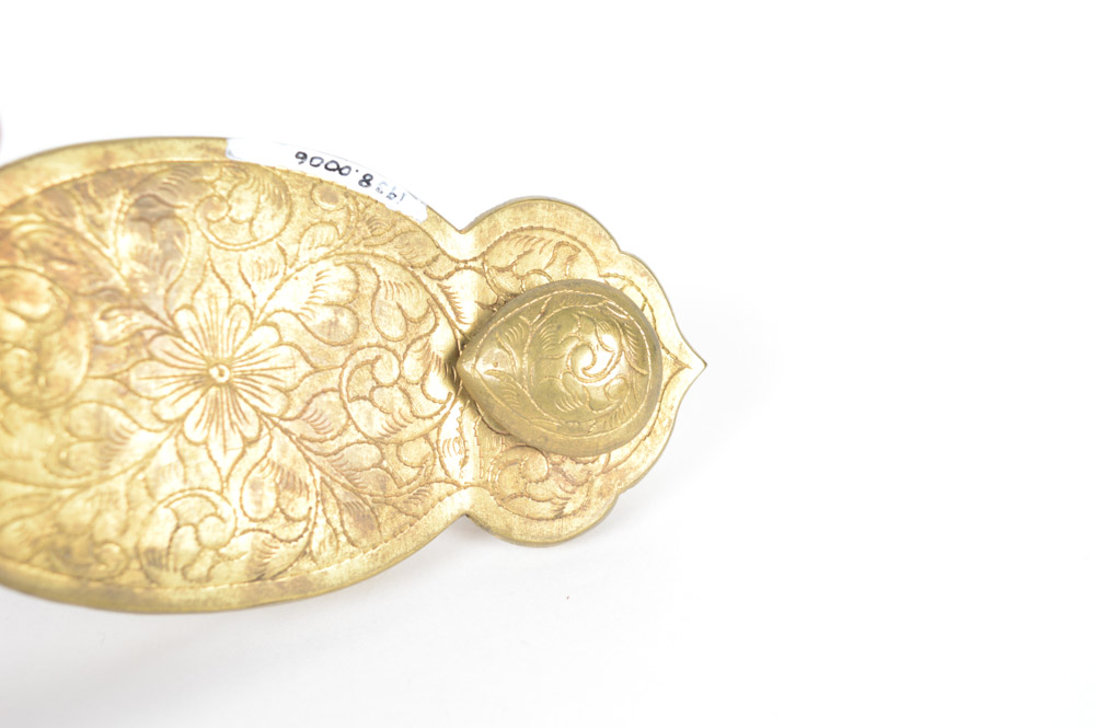 Antique Brass,Nepherite, and Quartz Buckle