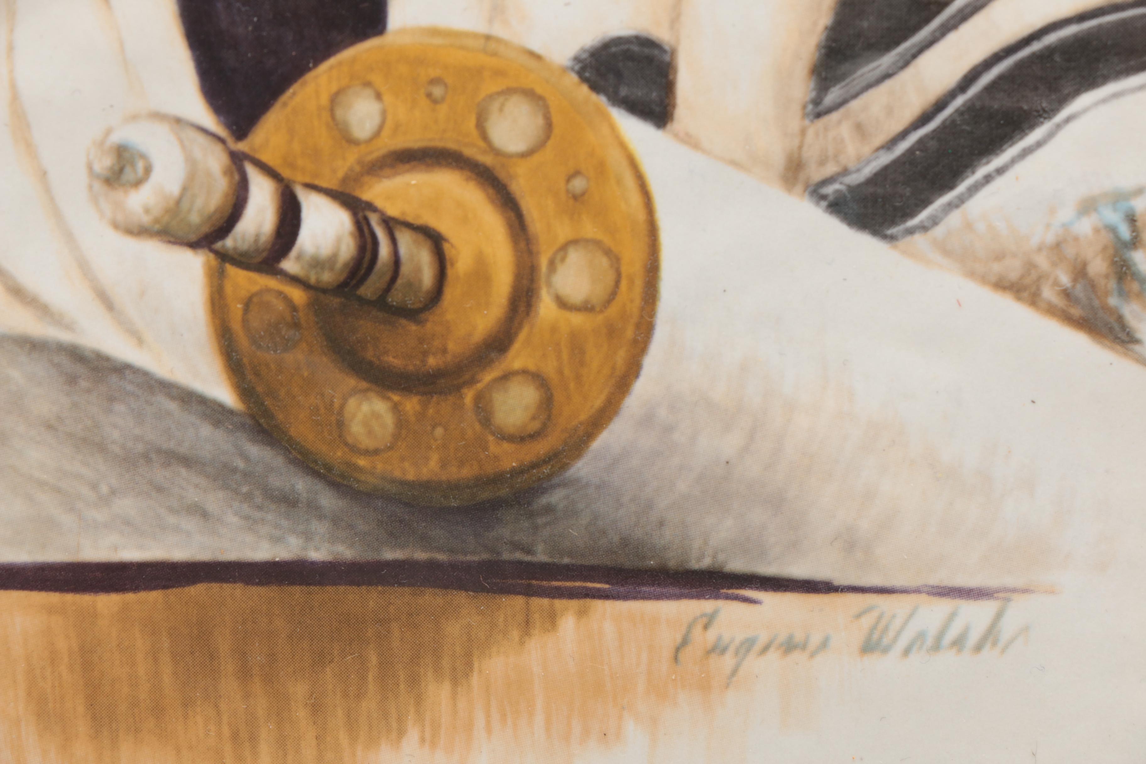 Offset Lithograph on Tile "Jewish Scrolls"