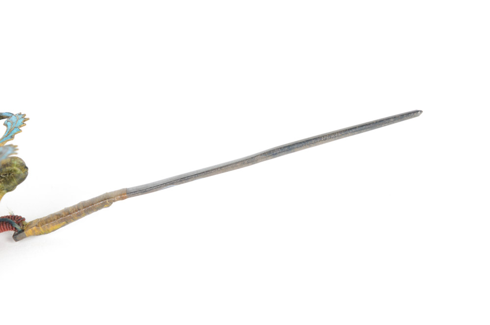 Late Qing Nephrite and Sterling Silver Butterfly Hairpin