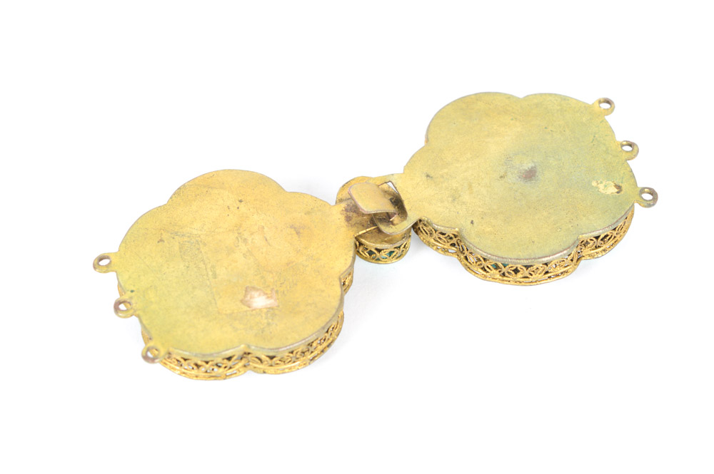 Antique Brass and Turquoise Buckle Fastener