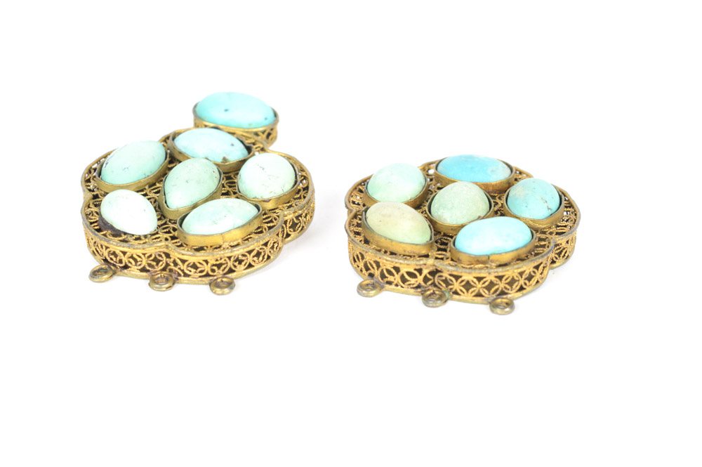 Antique Brass and Turquoise Buckle Fastener