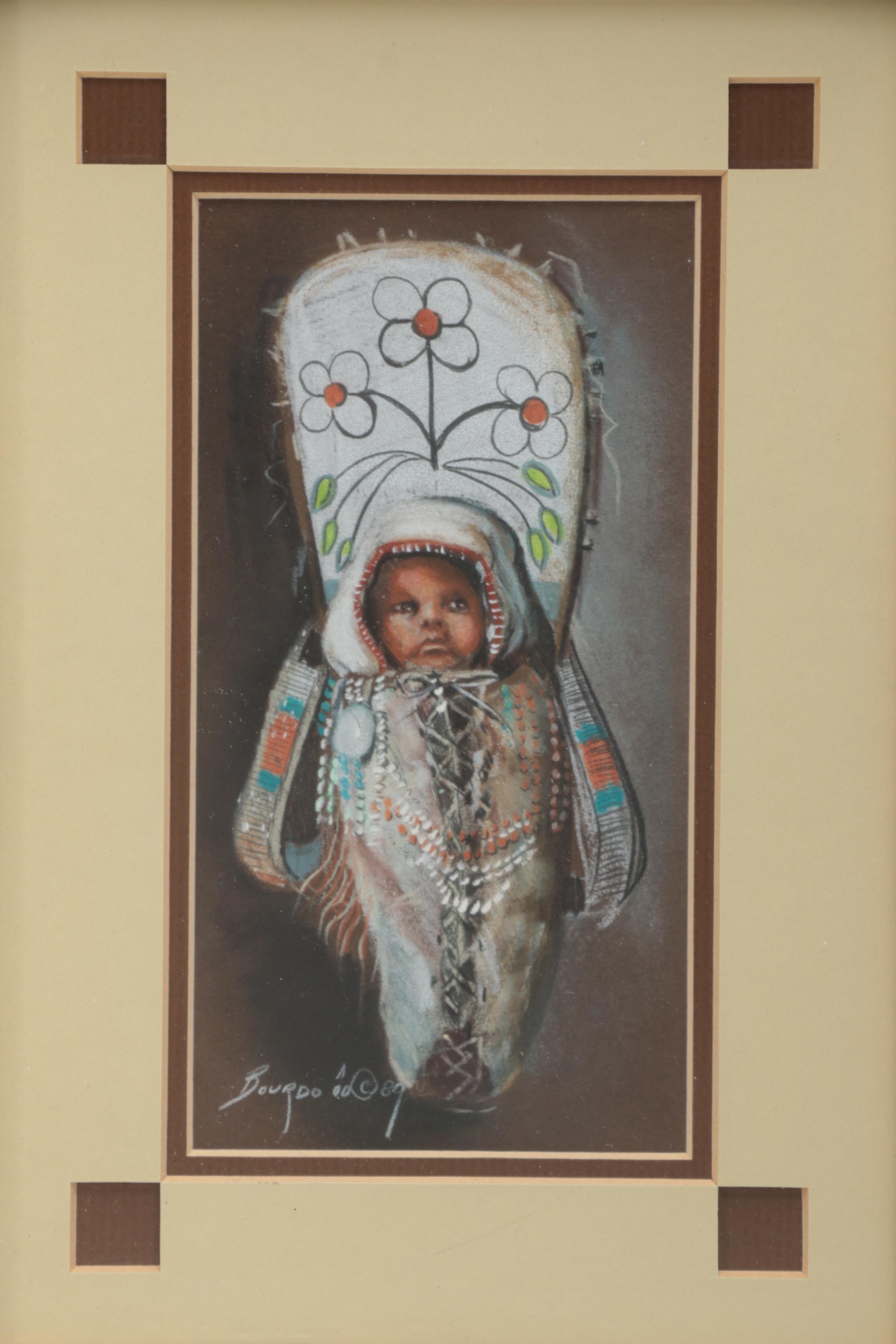 1989 Pastel Drawing After a 1911 Photograph on a Nez Perce Baby