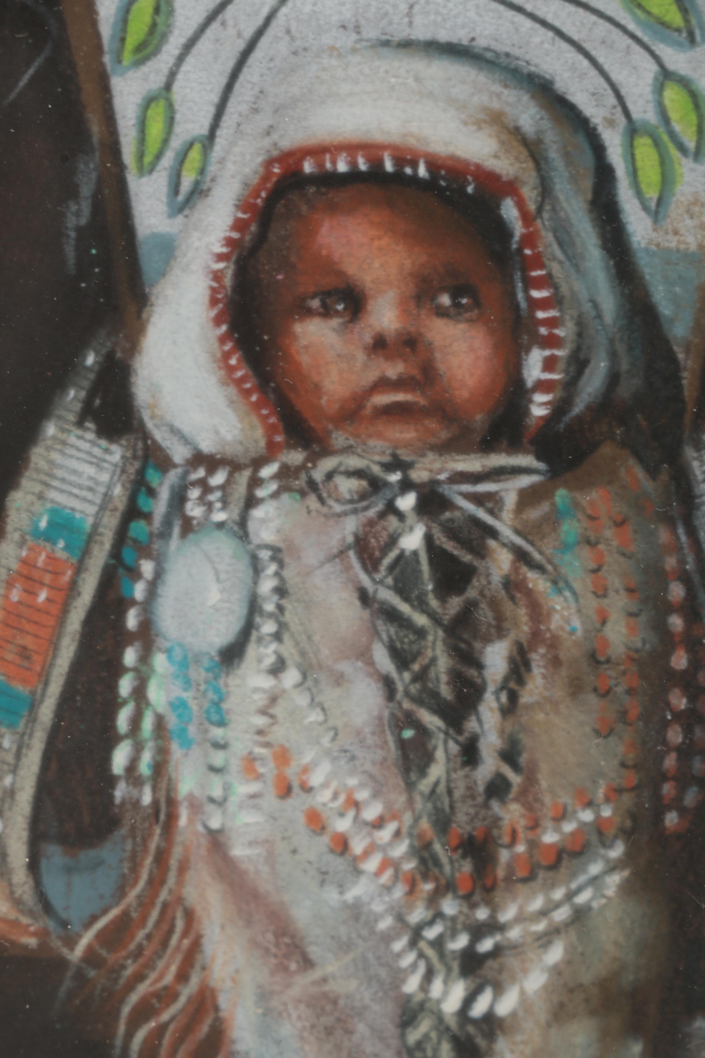 1989 Pastel Drawing After a 1911 Photograph on a Nez Perce Baby