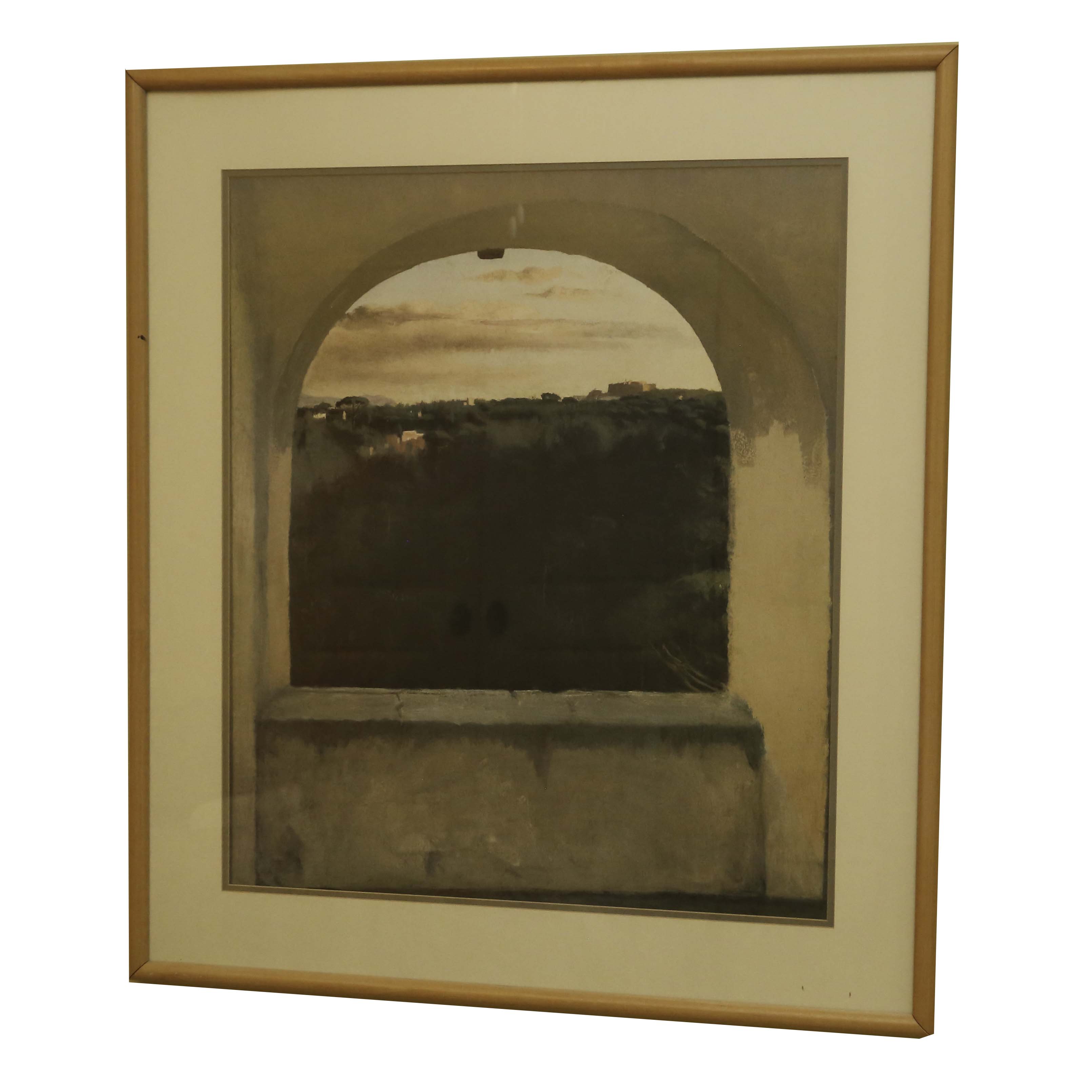 After Edgar Degas Offset Lithograph "Italian Landscape Seen Through an Arch"