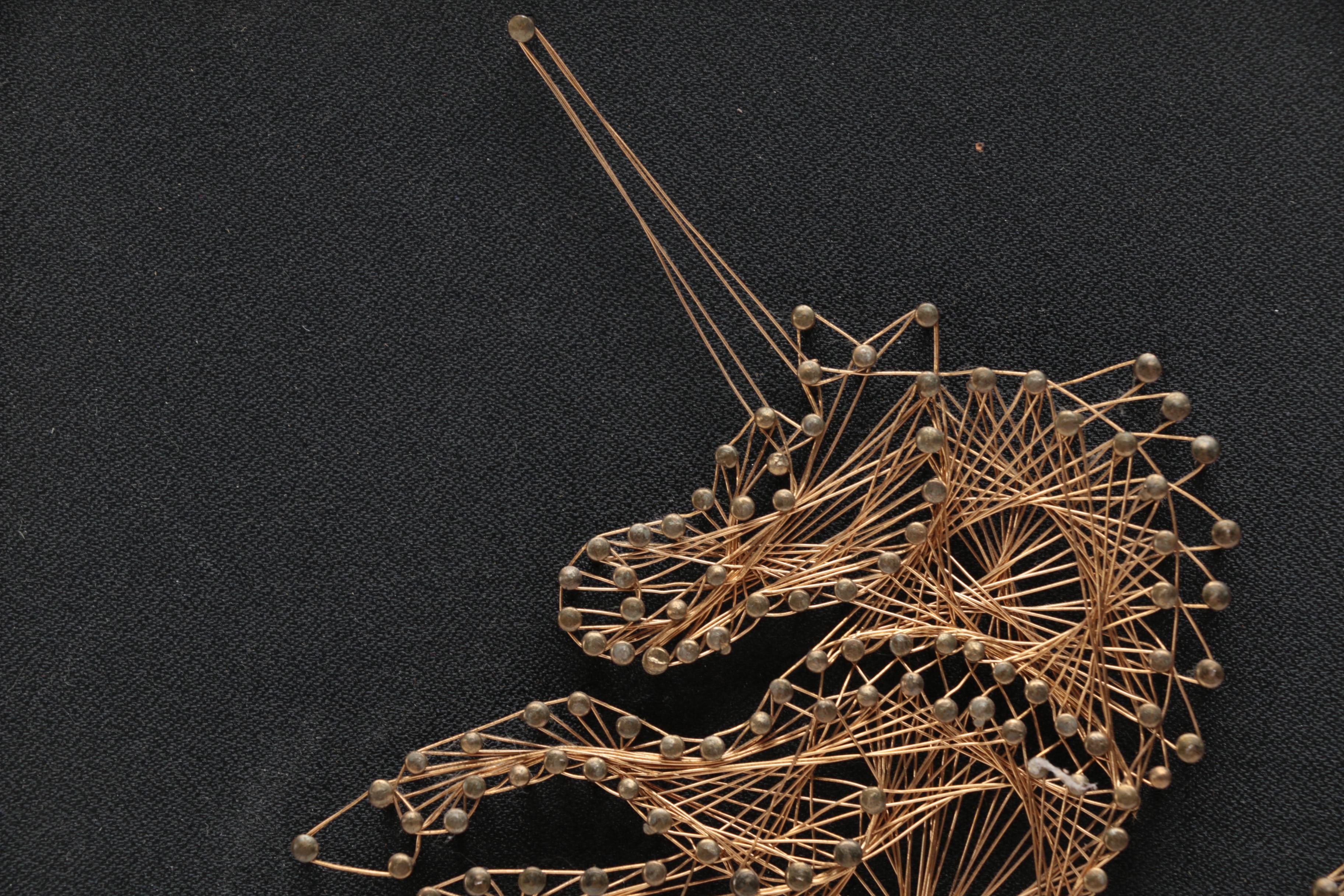 Framed Wire Artwork of a Unicorn