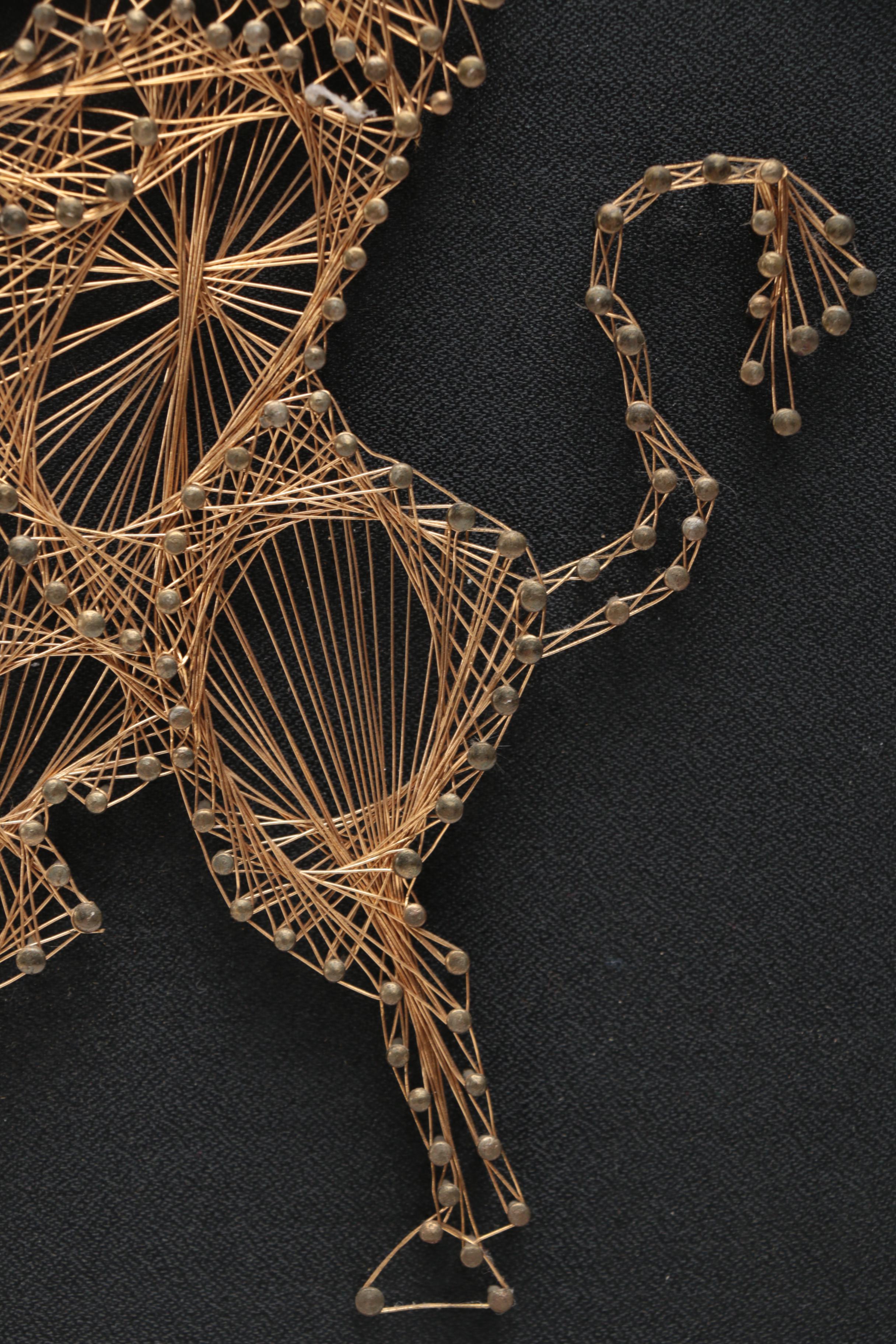 Framed Wire Artwork of a Unicorn