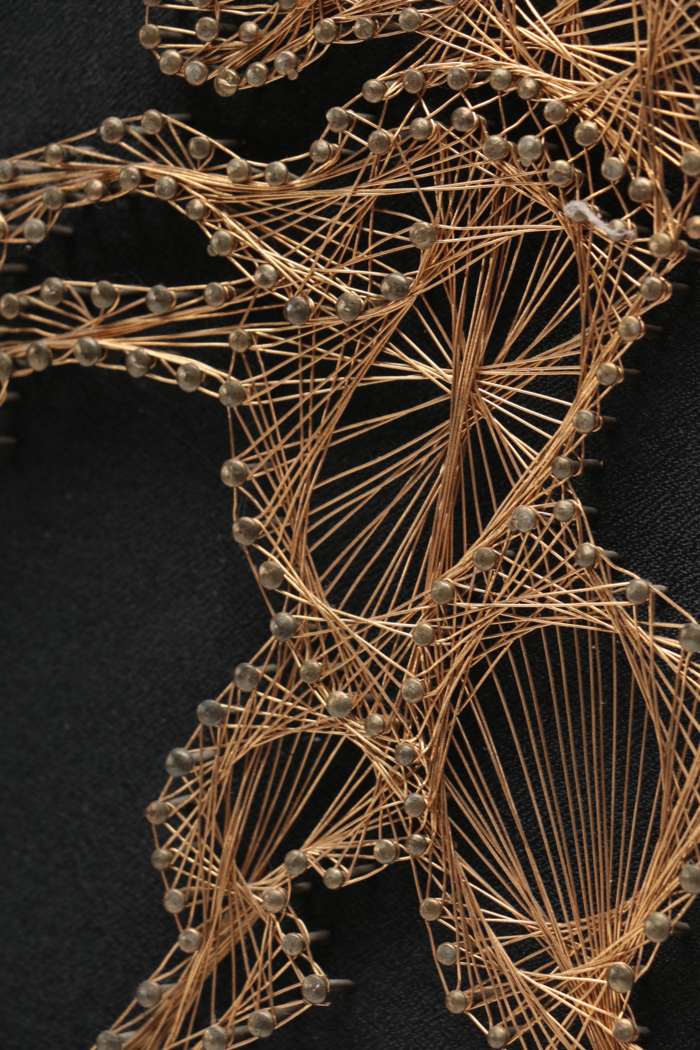 Framed Wire Artwork of a Unicorn