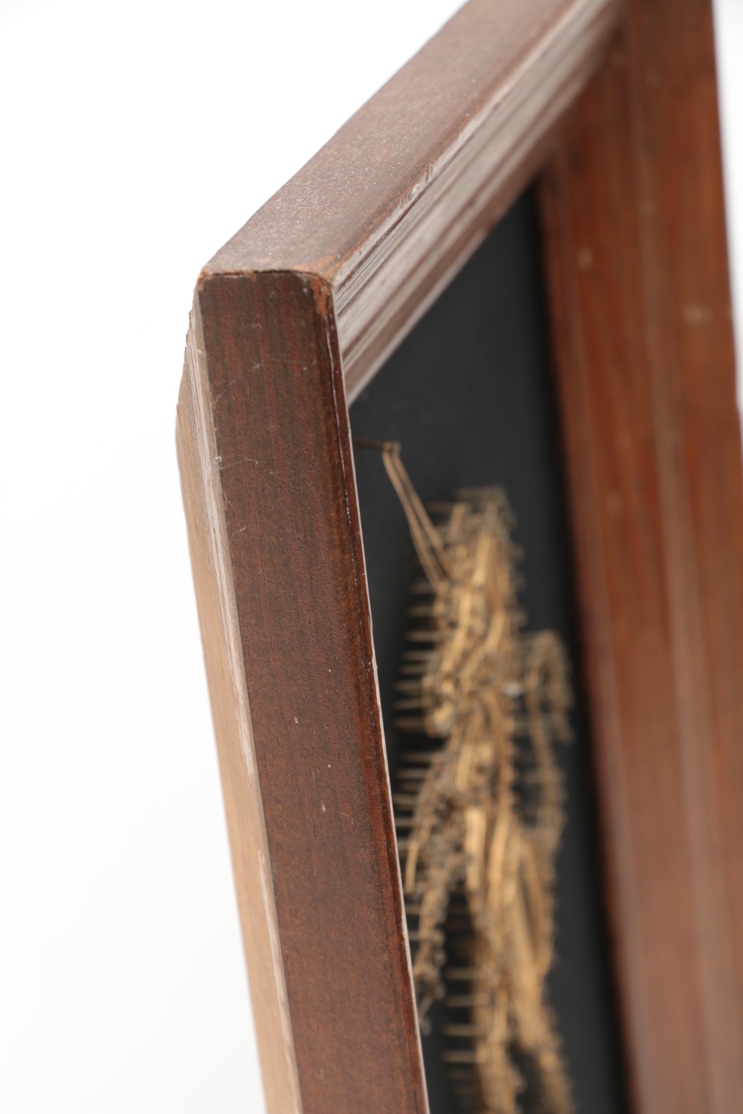 Framed Wire Artwork of a Unicorn