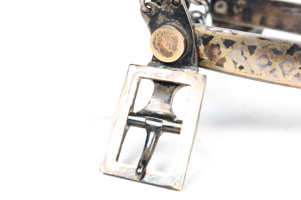 Antique Metal Spurs with Silver Inlay