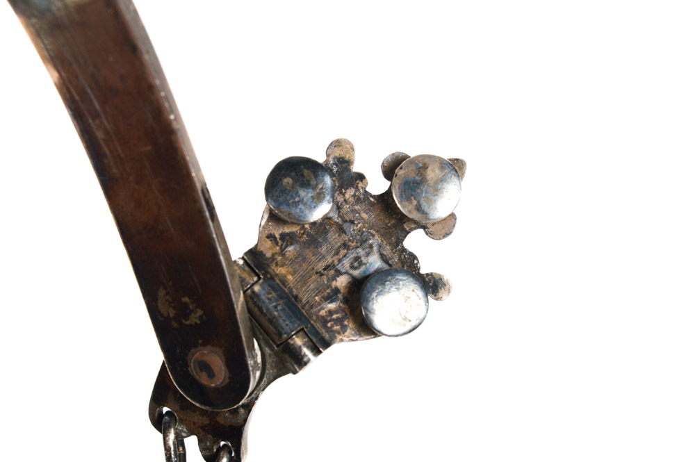 Antique Metal Spurs with Silver Inlay