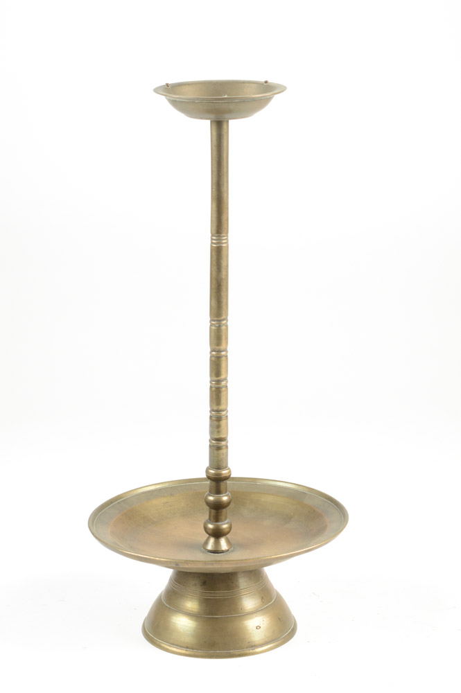 Antique Brass Two Level Candle Holder