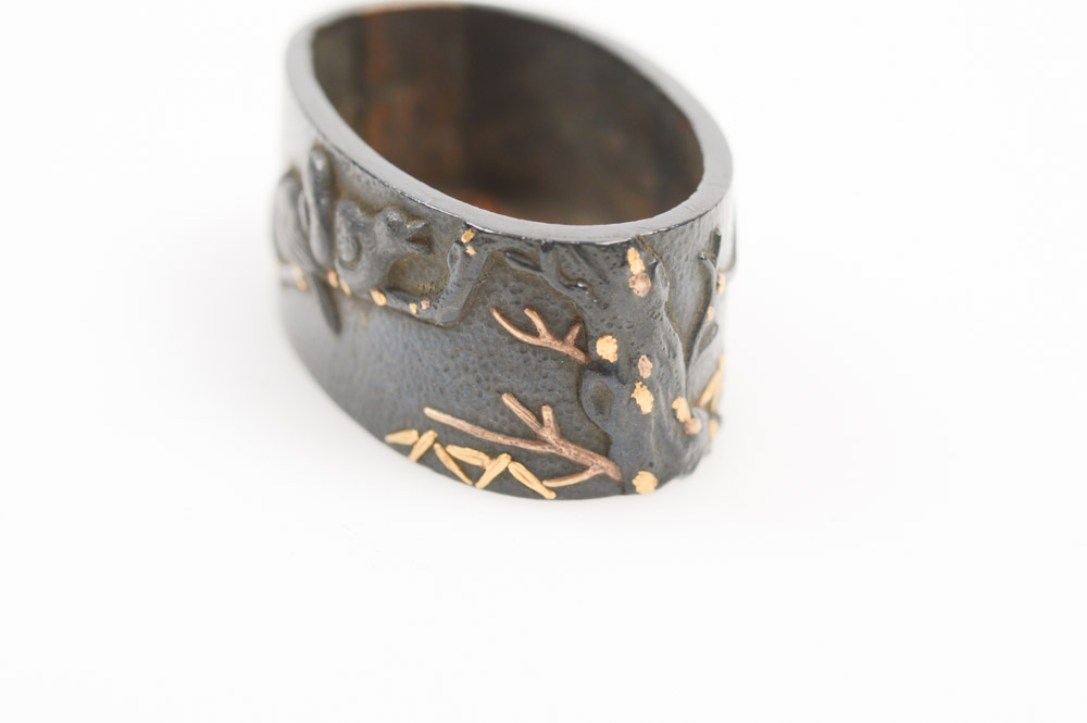 Antique Japanese Kashira Butt Cap and Fuchi Hilt Collar