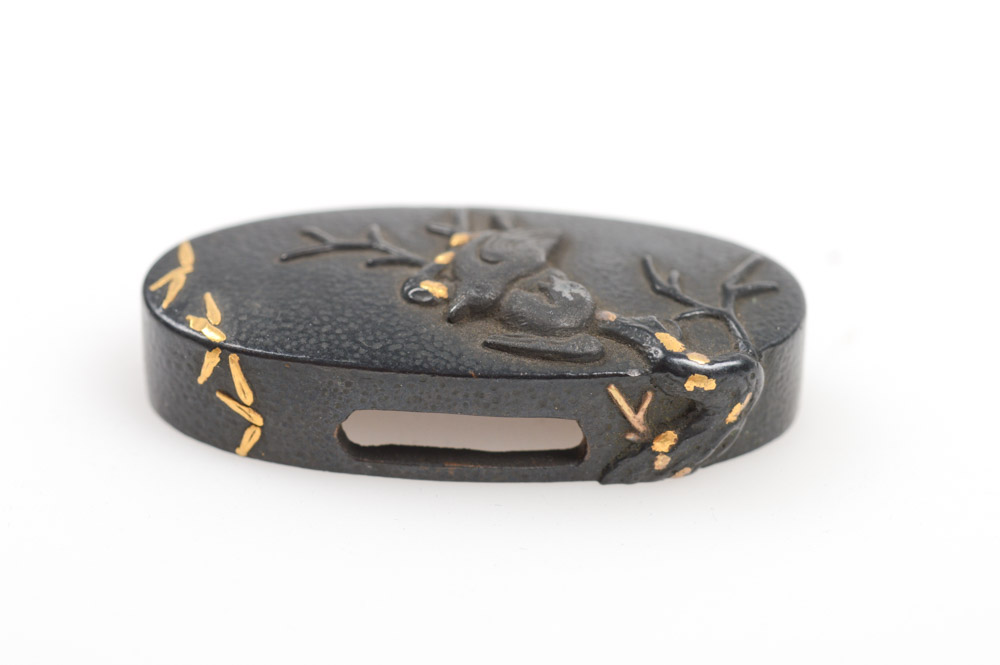 Antique Japanese Kashira Butt Cap and Fuchi Hilt Collar